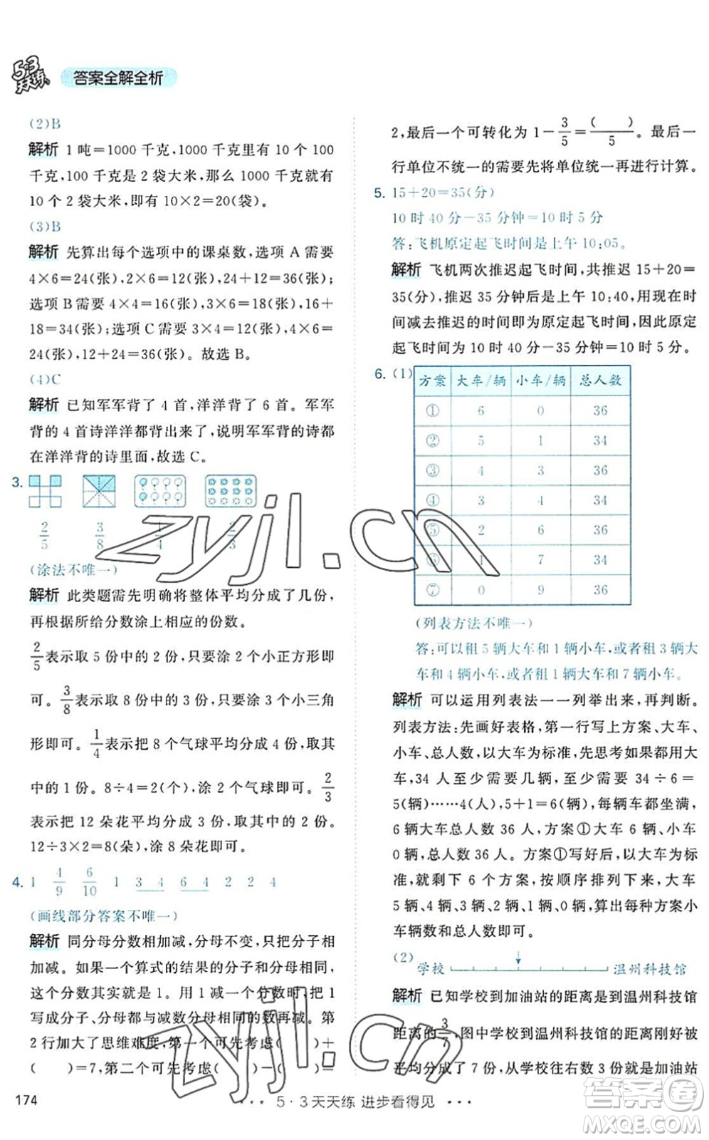 教育科學出版社2022秋季53天天練三年級數(shù)學上冊RJ人教版答案