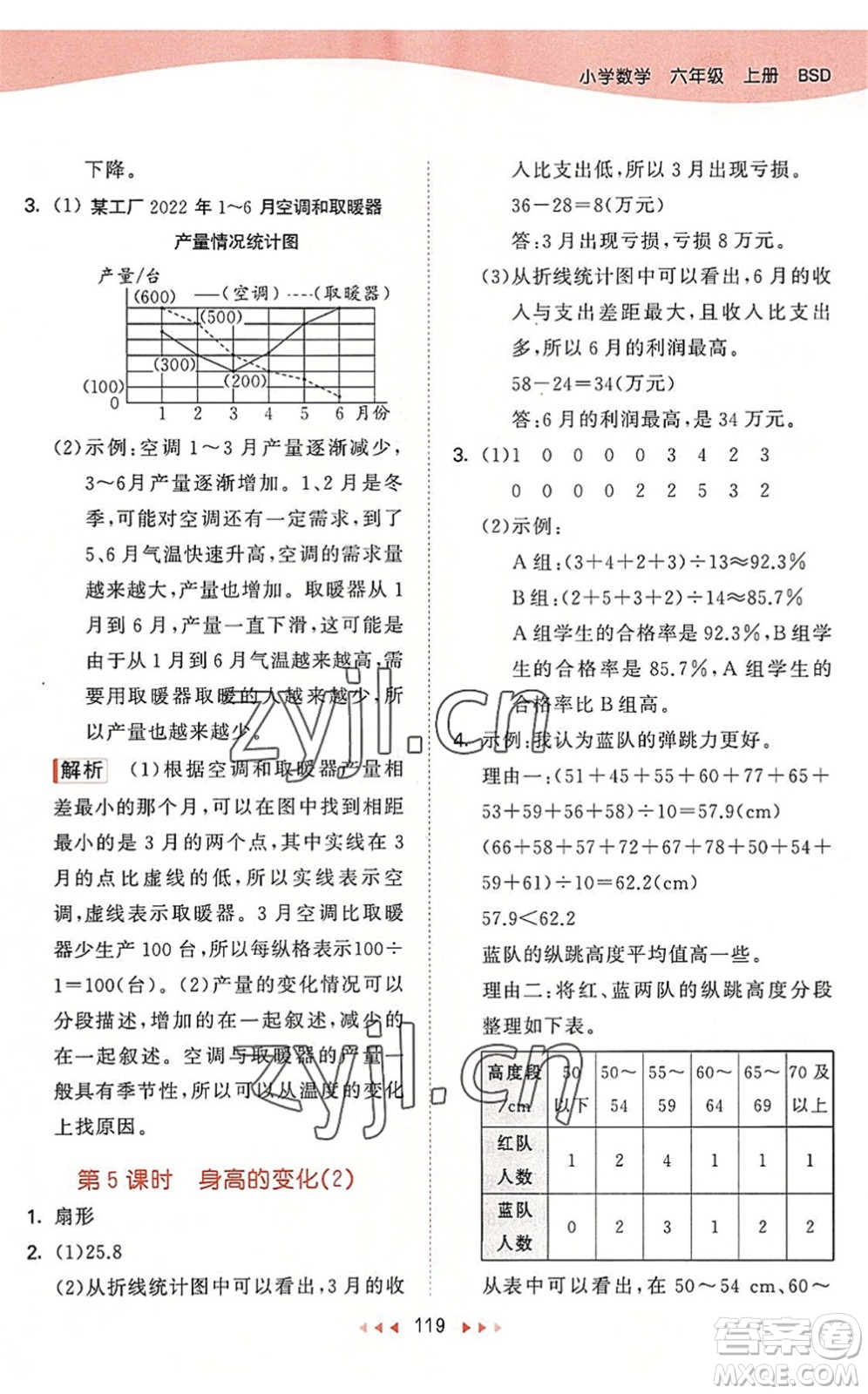 教育科學(xué)出版社2022秋季53天天練六年級(jí)數(shù)學(xué)上冊(cè)BSD北師大版答案