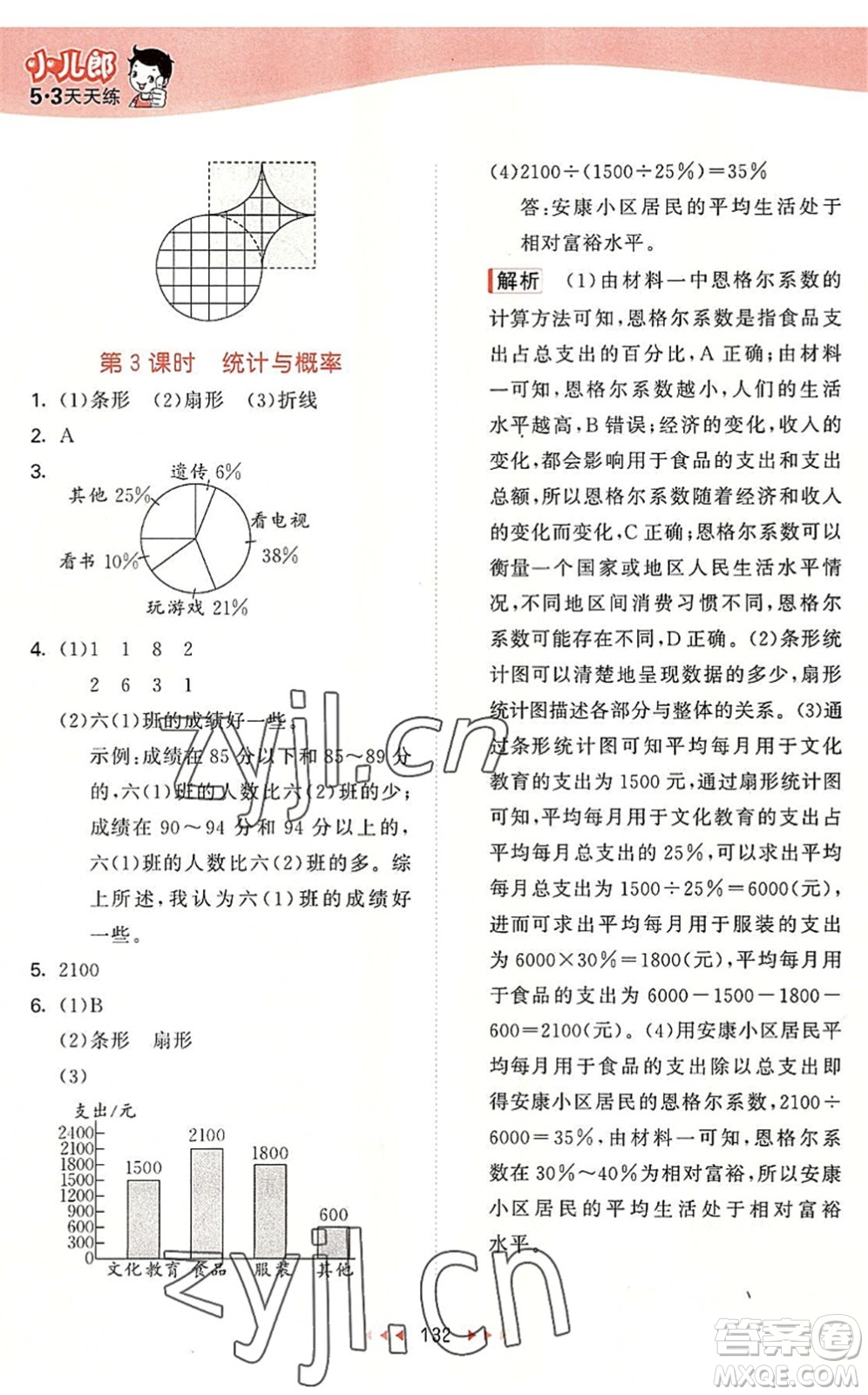 教育科學(xué)出版社2022秋季53天天練六年級(jí)數(shù)學(xué)上冊(cè)BSD北師大版答案