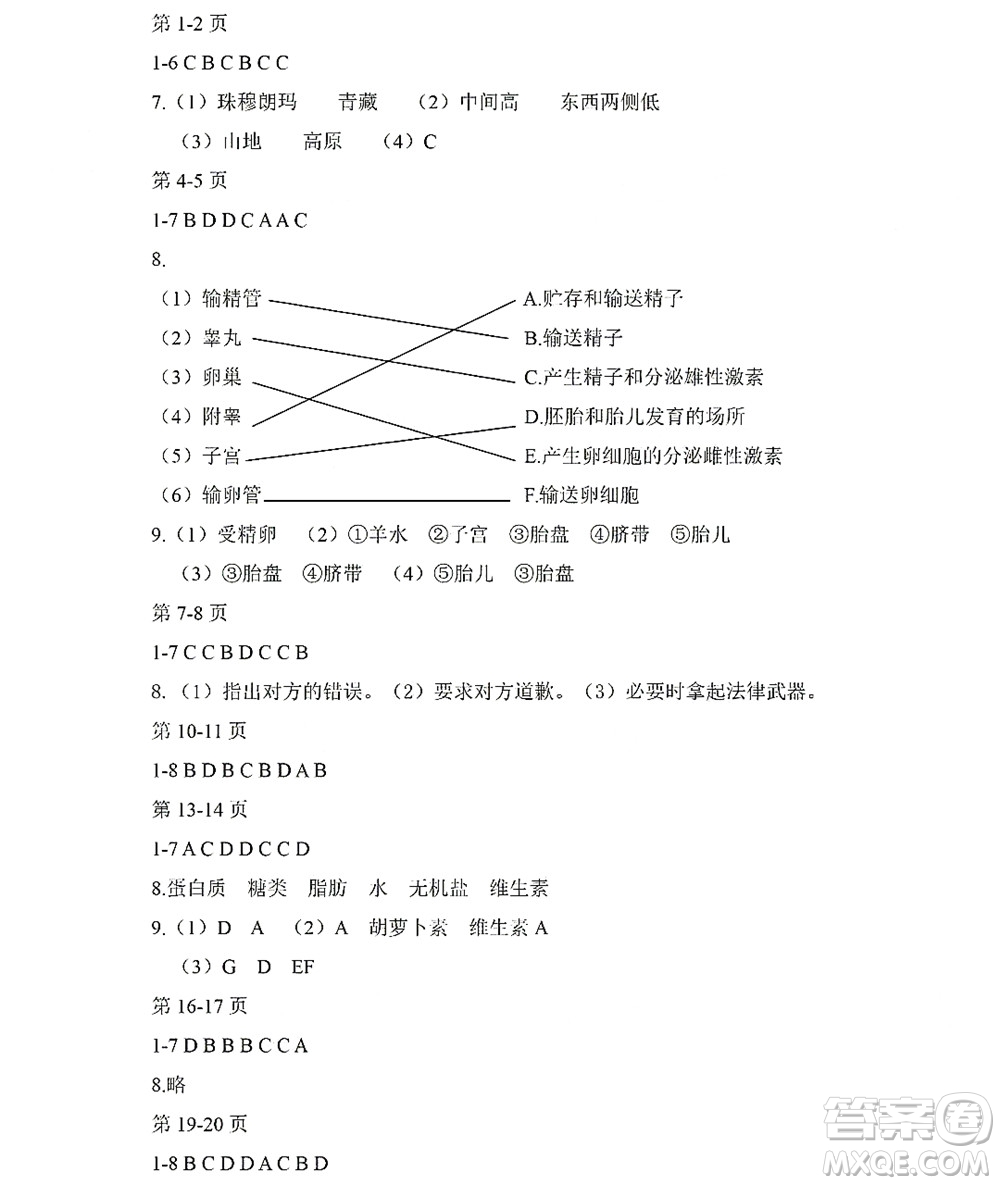 黑龍江少年兒童出版社2022Happy假日暑假六年級(jí)綜合七臺(tái)河專用答案