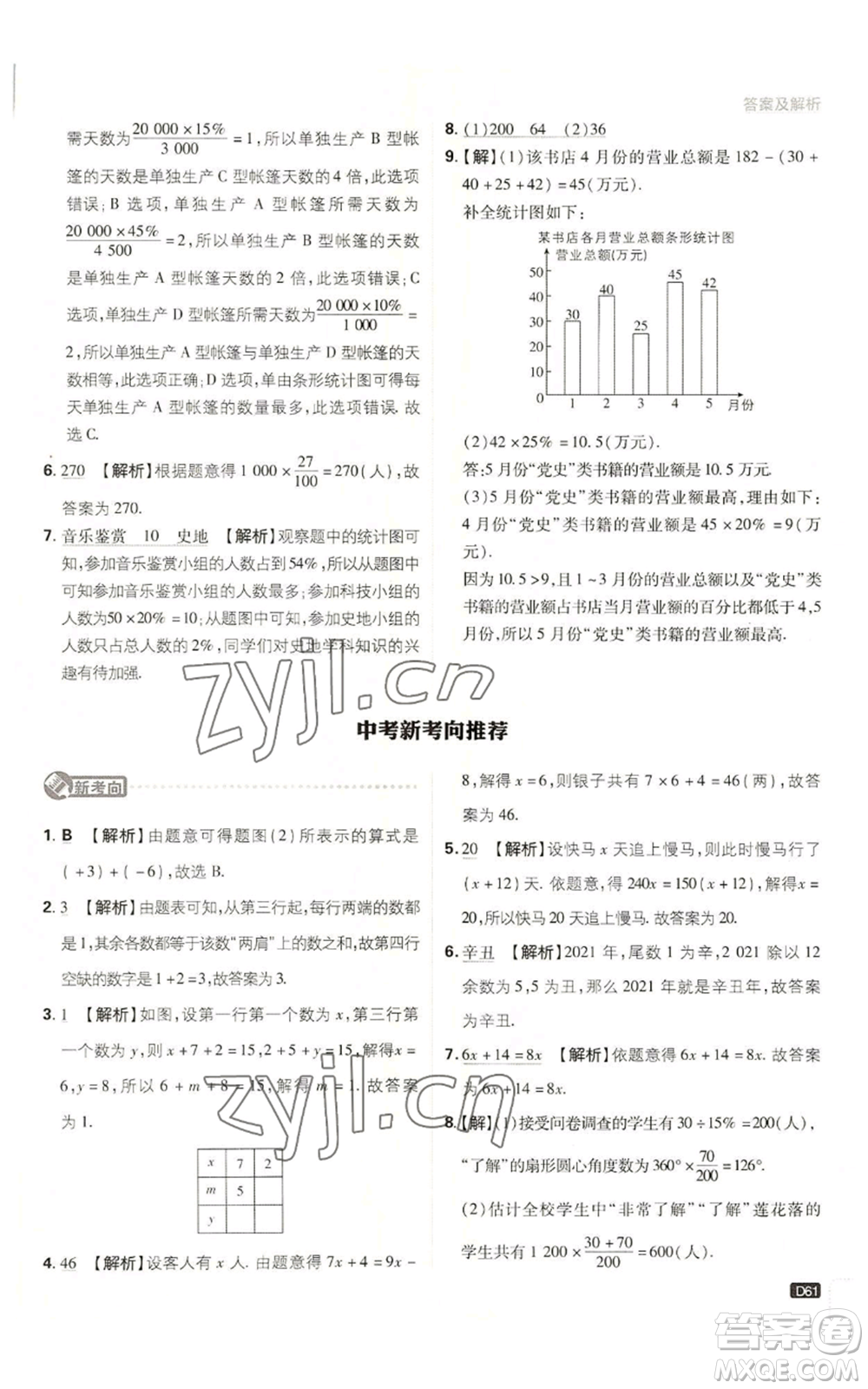 開明出版社2023初中必刷題七年級上冊數(shù)學(xué)北師大版參考答案