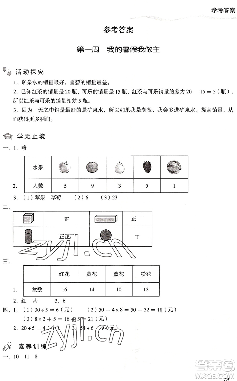 現(xiàn)代教育出版社2022暑假樂園二年級數(shù)學人教版答案