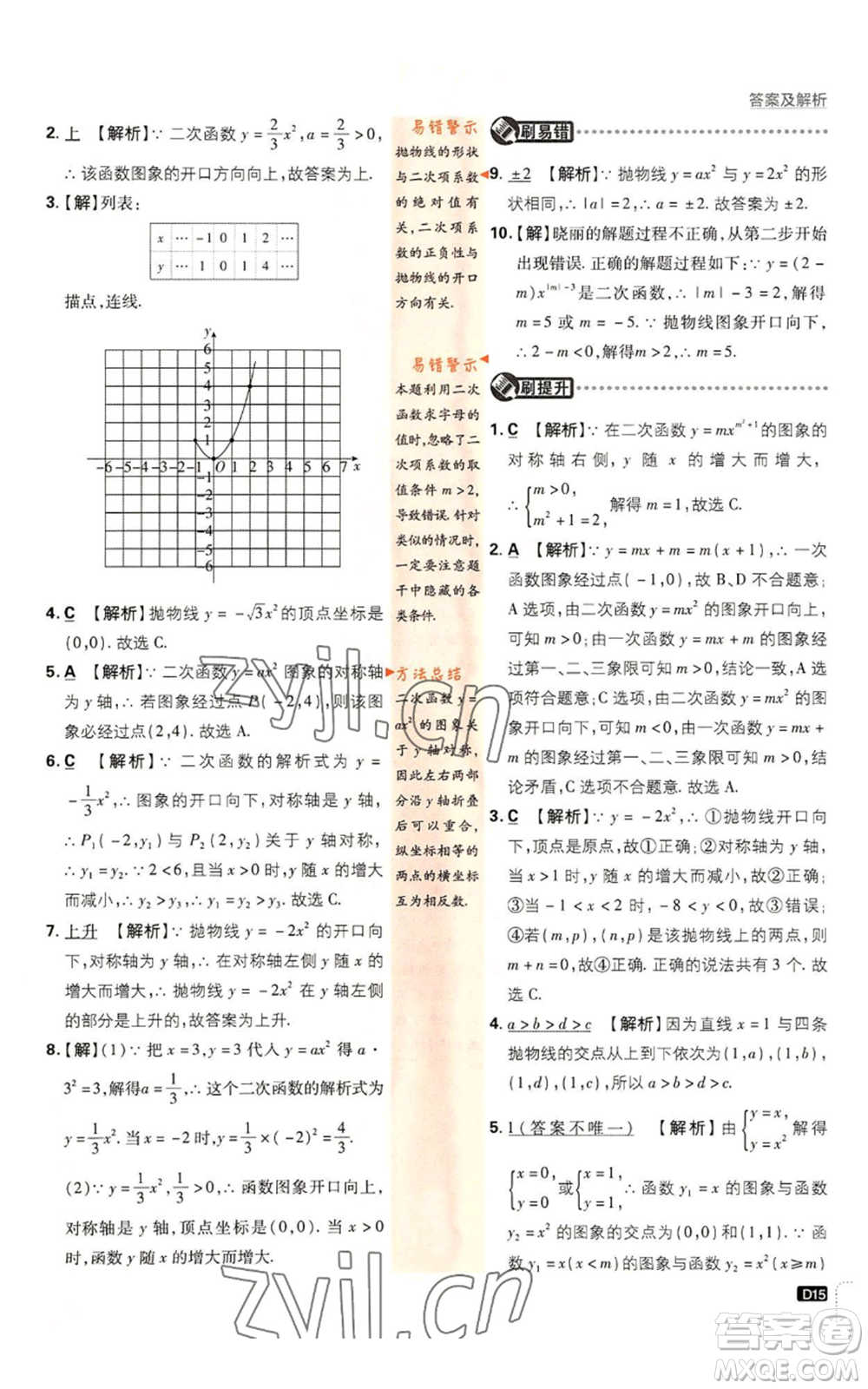 開明出版社2023初中必刷題九年級(jí)上冊(cè)數(shù)學(xué)人教版參考答案