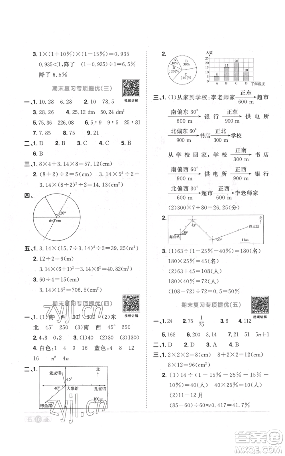 浙江教育出版社2022陽光同學(xué)課時(shí)達(dá)標(biāo)訓(xùn)練六年級(jí)上冊(cè)數(shù)學(xué)人教版浙江專版參考答案