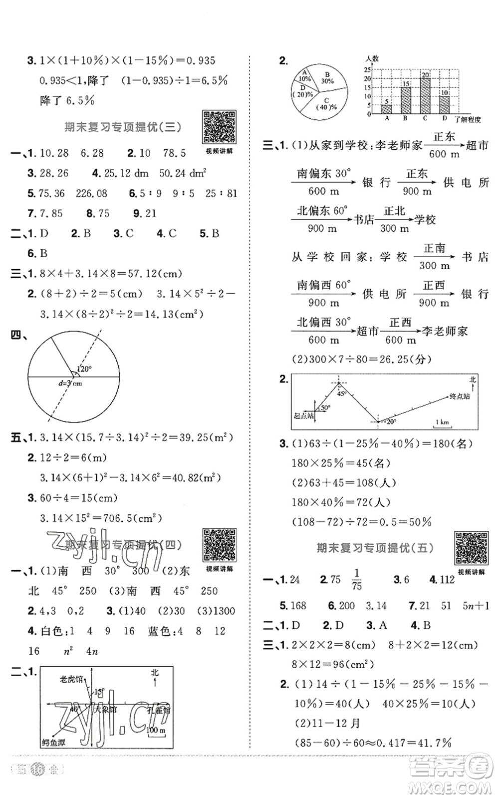 江西教育出版社2022陽(yáng)光同學(xué)課時(shí)優(yōu)化作業(yè)六年級(jí)數(shù)學(xué)上冊(cè)RJ人教版答案