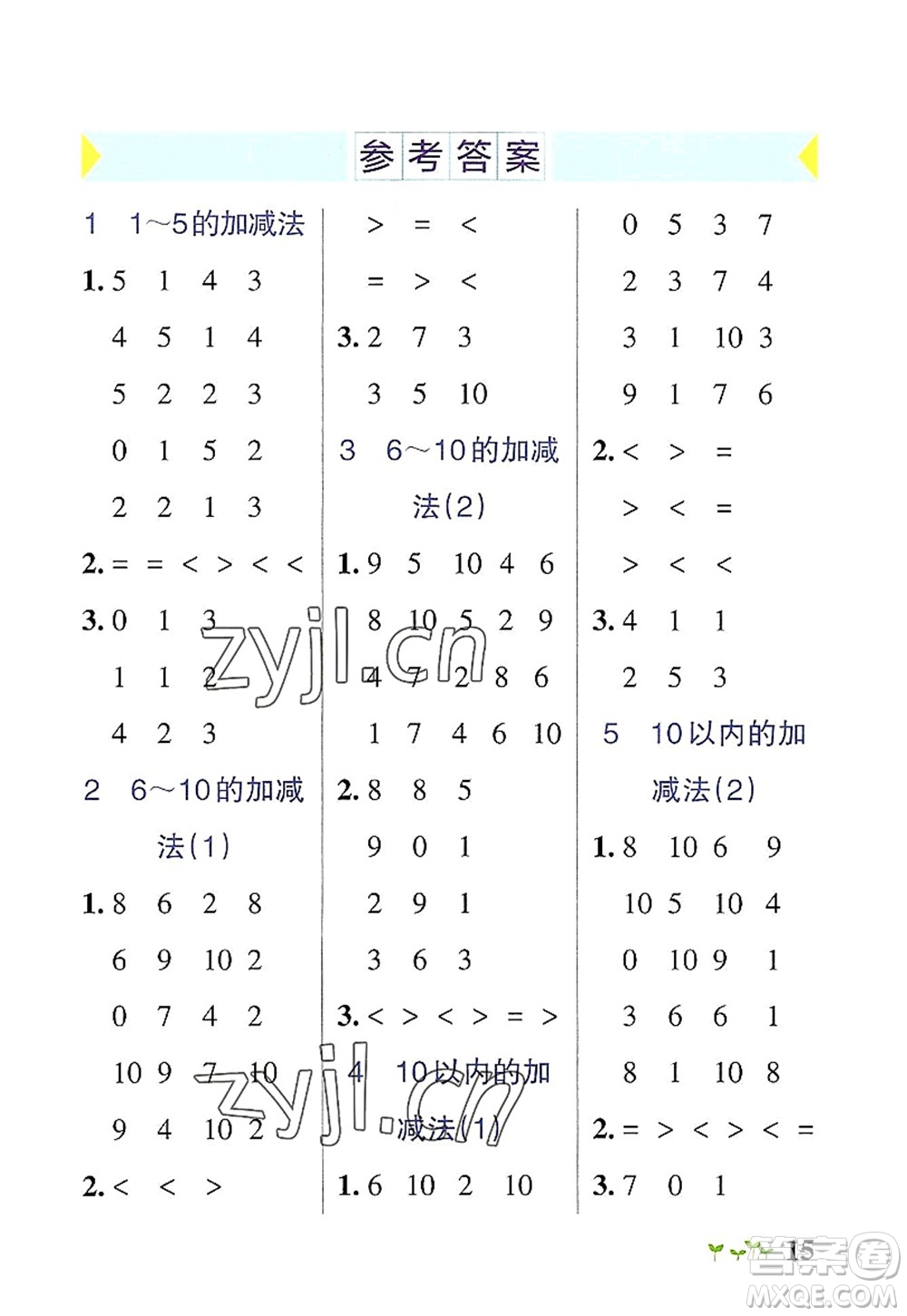 陜西師范大學(xué)出版總社2022PASS小學(xué)學(xué)霸作業(yè)本一年級數(shù)學(xué)上冊RJ人教版廣東專版答案