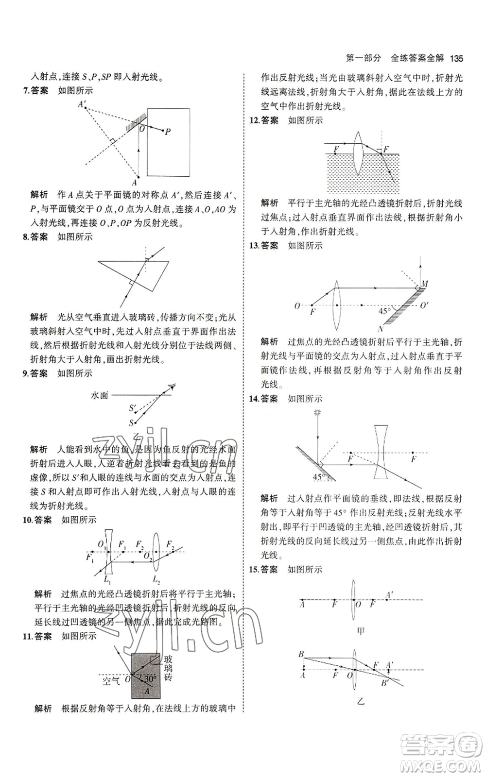 教育科學(xué)出版社2023年5年中考3年模擬八年級上冊物理教科版參考答案