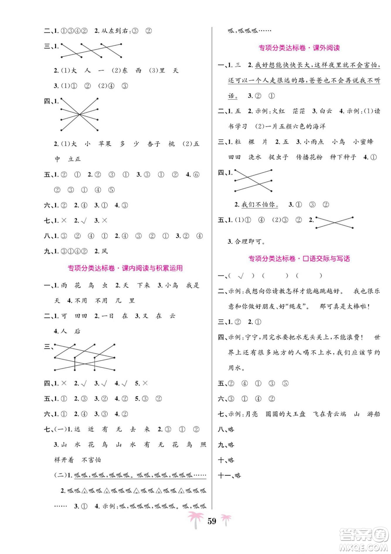 合肥工業(yè)大學(xué)出版社2022好題必刷卷期末沖刺100分語文一年級上冊人教版答案