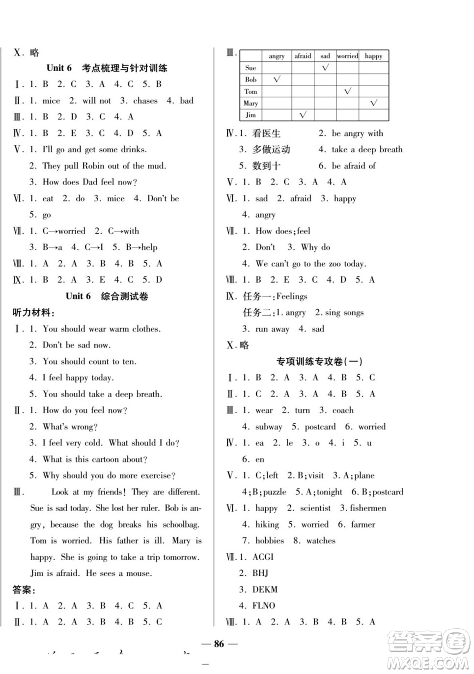 天津科學(xué)技術(shù)出版社2022奪冠金卷英語六年級(jí)上人教版答案