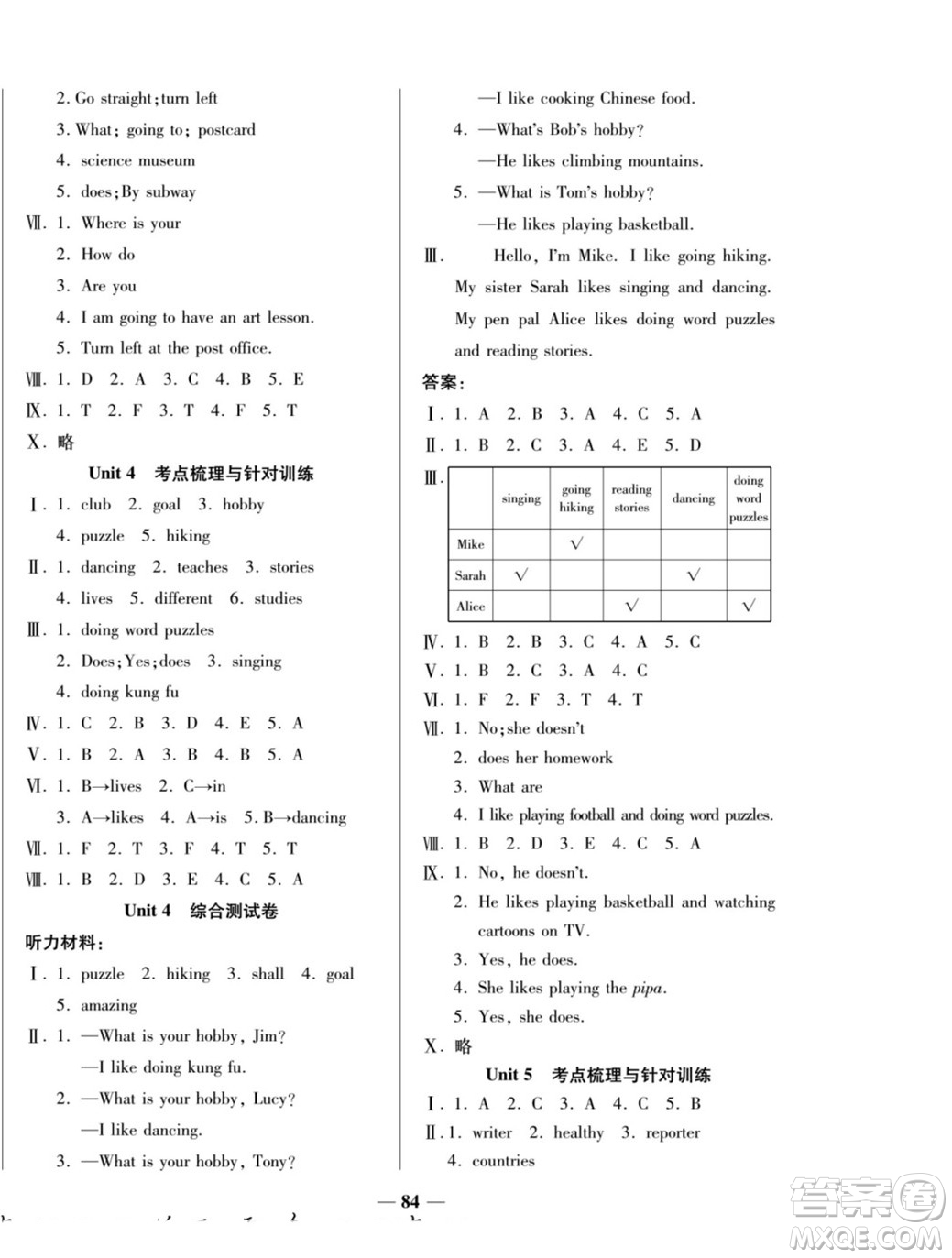 天津科學(xué)技術(shù)出版社2022奪冠金卷英語六年級(jí)上人教版答案