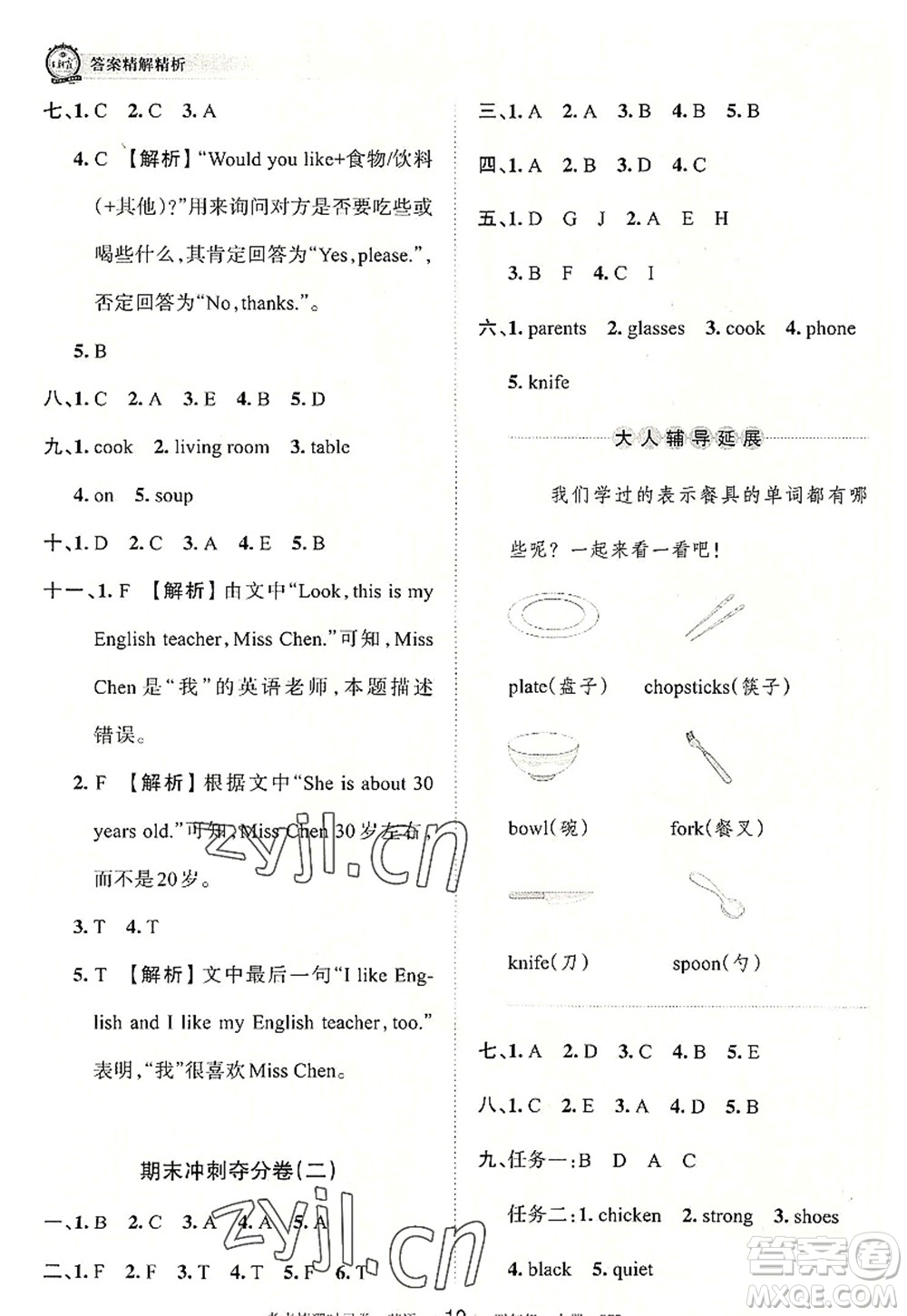 江西人民出版社2022王朝霞考點(diǎn)梳理時習(xí)卷四年級英語上冊PEP版答案