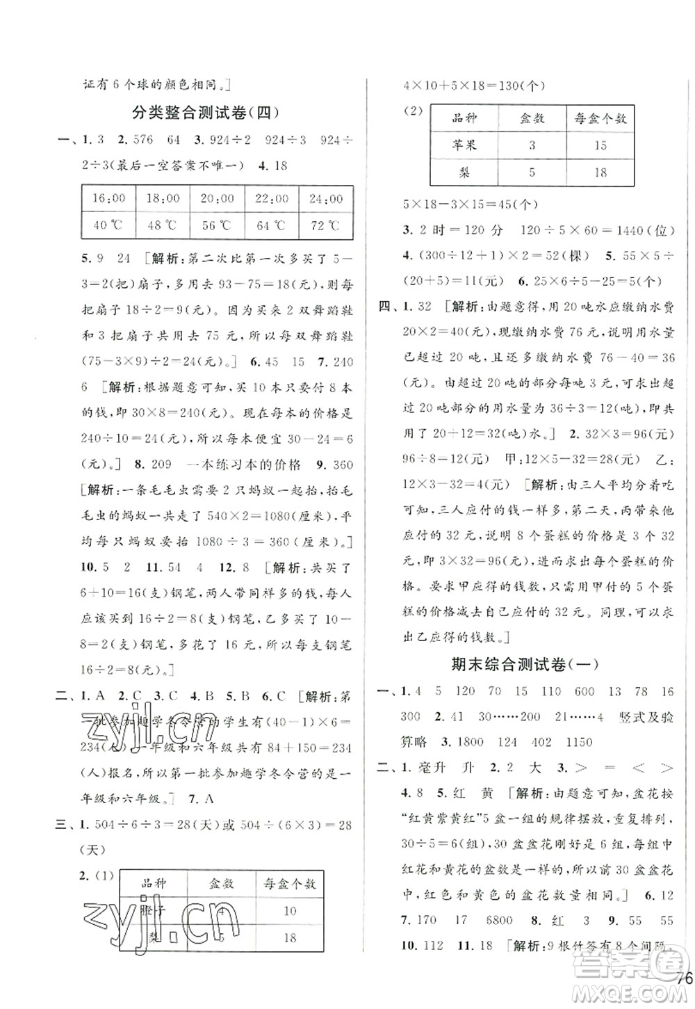 北京教育出版社2022亮點給力大試卷四年級數(shù)學(xué)上冊江蘇版答案