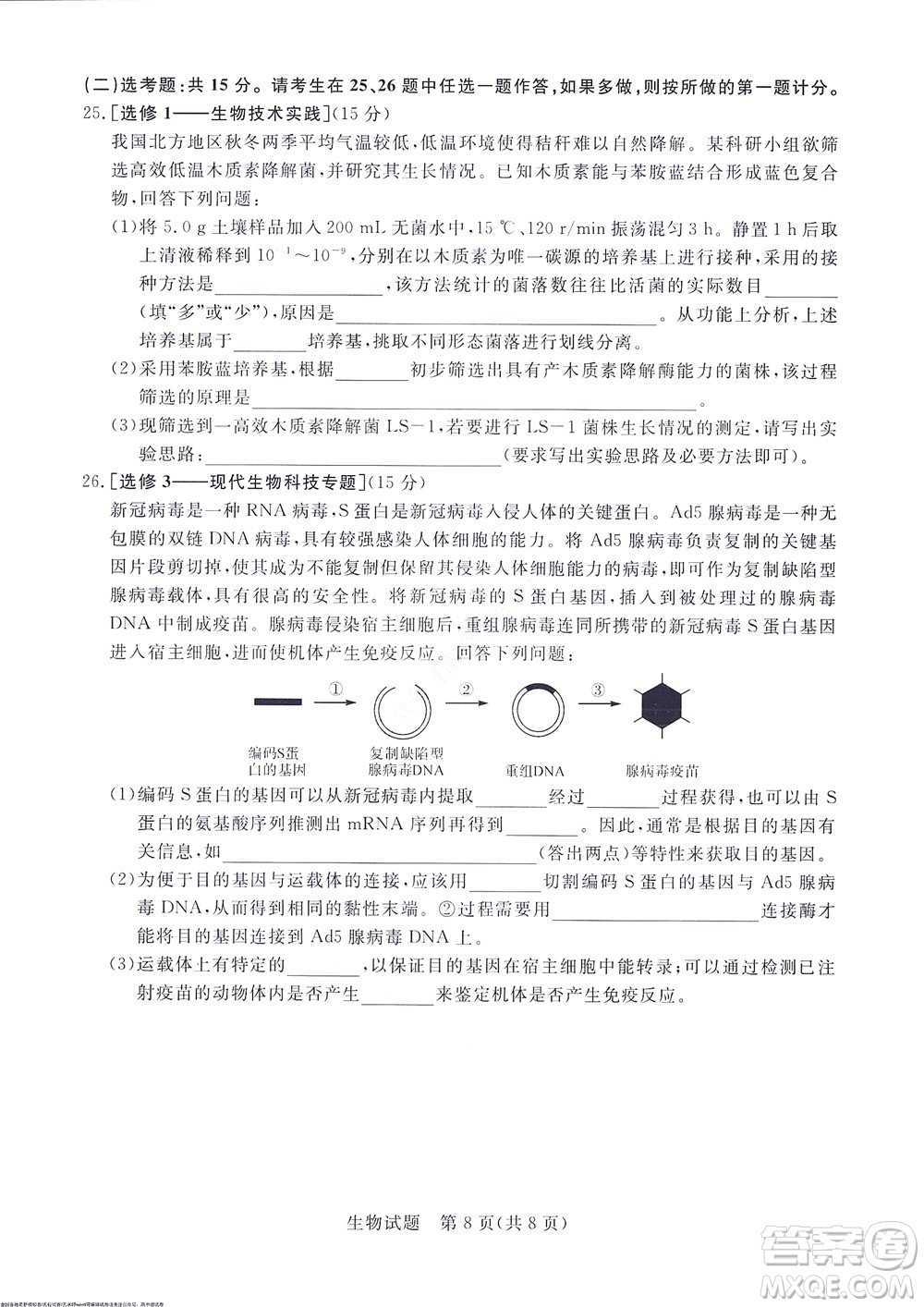 2023屆河南省高三新未來8月聯(lián)考生物試題及答案