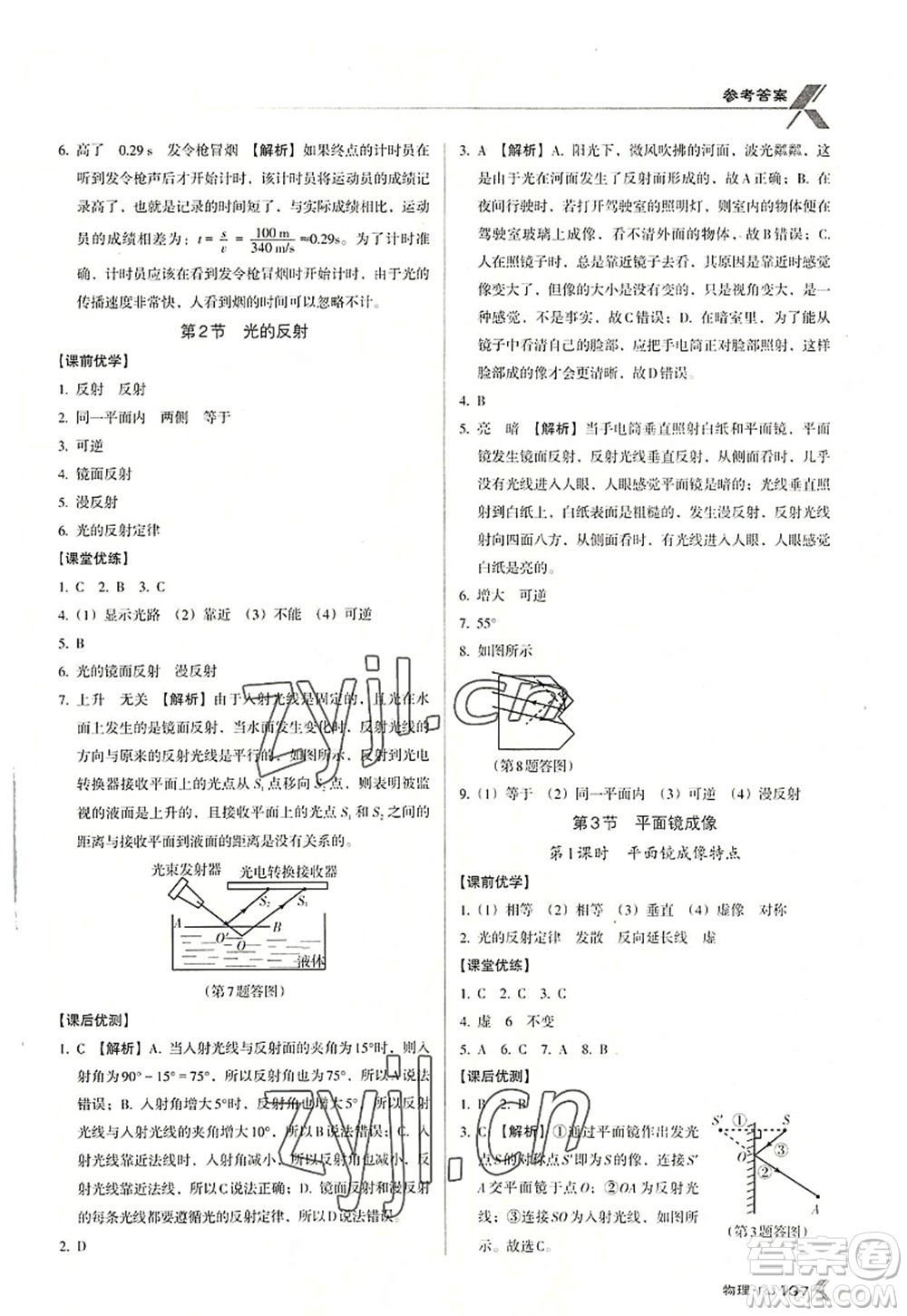 廣東經(jīng)濟(jì)出版社2022全優(yōu)點(diǎn)練課計(jì)劃八年級(jí)物理上冊(cè)RJ人教版答案