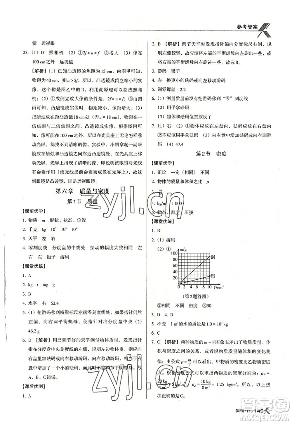 廣東經(jīng)濟(jì)出版社2022全優(yōu)點(diǎn)練課計(jì)劃八年級(jí)物理上冊(cè)RJ人教版答案