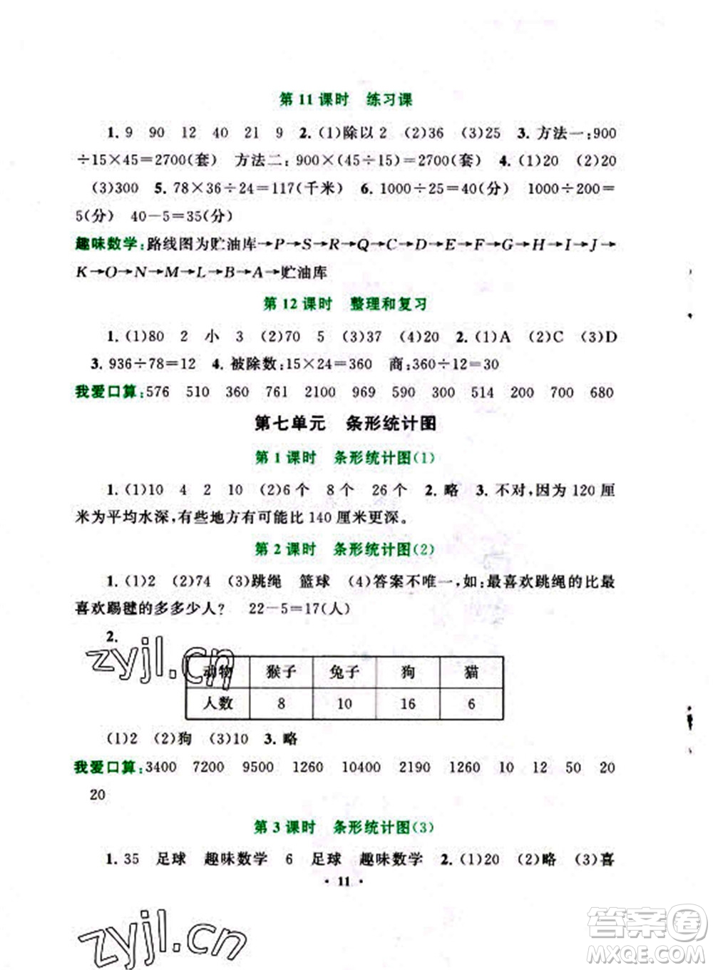 安徽人民出版社2022啟東黃岡作業(yè)本數(shù)學四年級上冊人教版答案