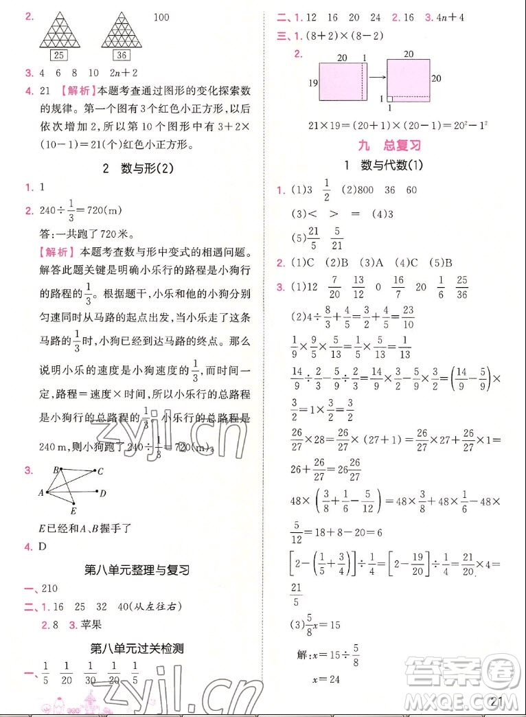 江西人民出版社2022王朝霞創(chuàng)維新課堂數(shù)學(xué)六年級(jí)上冊(cè)RJ人教版答案