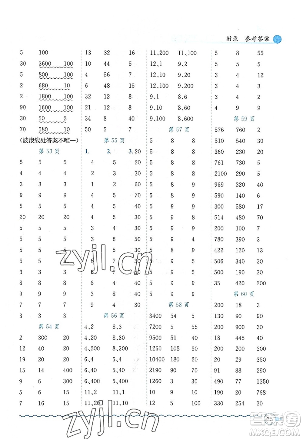 龍門書局2022黃岡小狀元口算速算練習(xí)冊(cè)四年級(jí)數(shù)學(xué)上冊(cè)R人教版答案