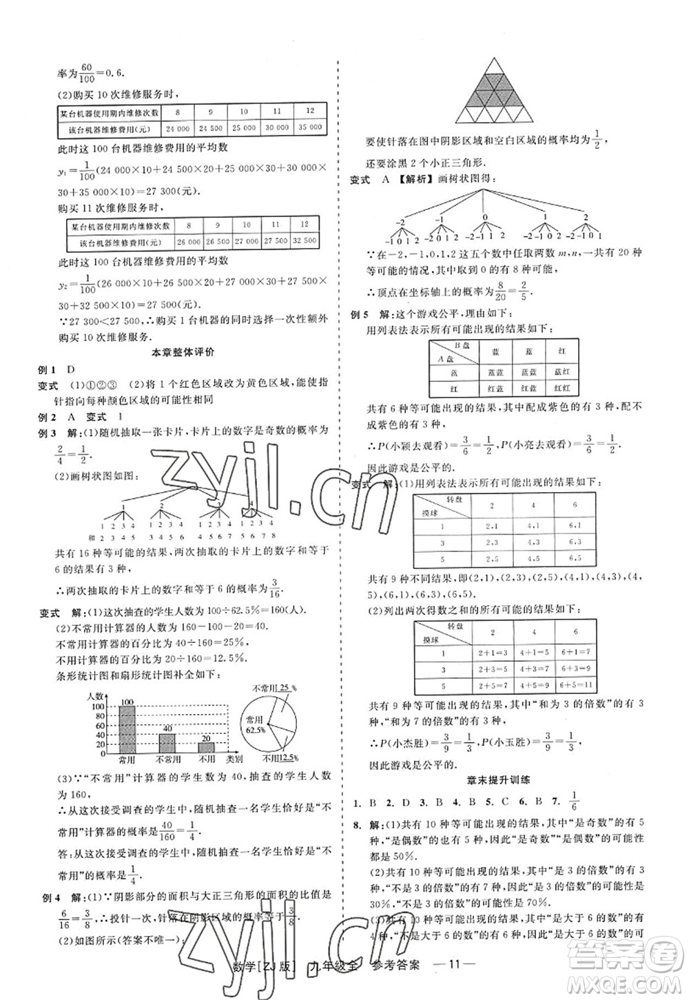 浙江工商大學(xué)出版社2022精彩練習(xí)就練這一本九年級(jí)數(shù)學(xué)全一冊(cè)ZJ浙教版答案