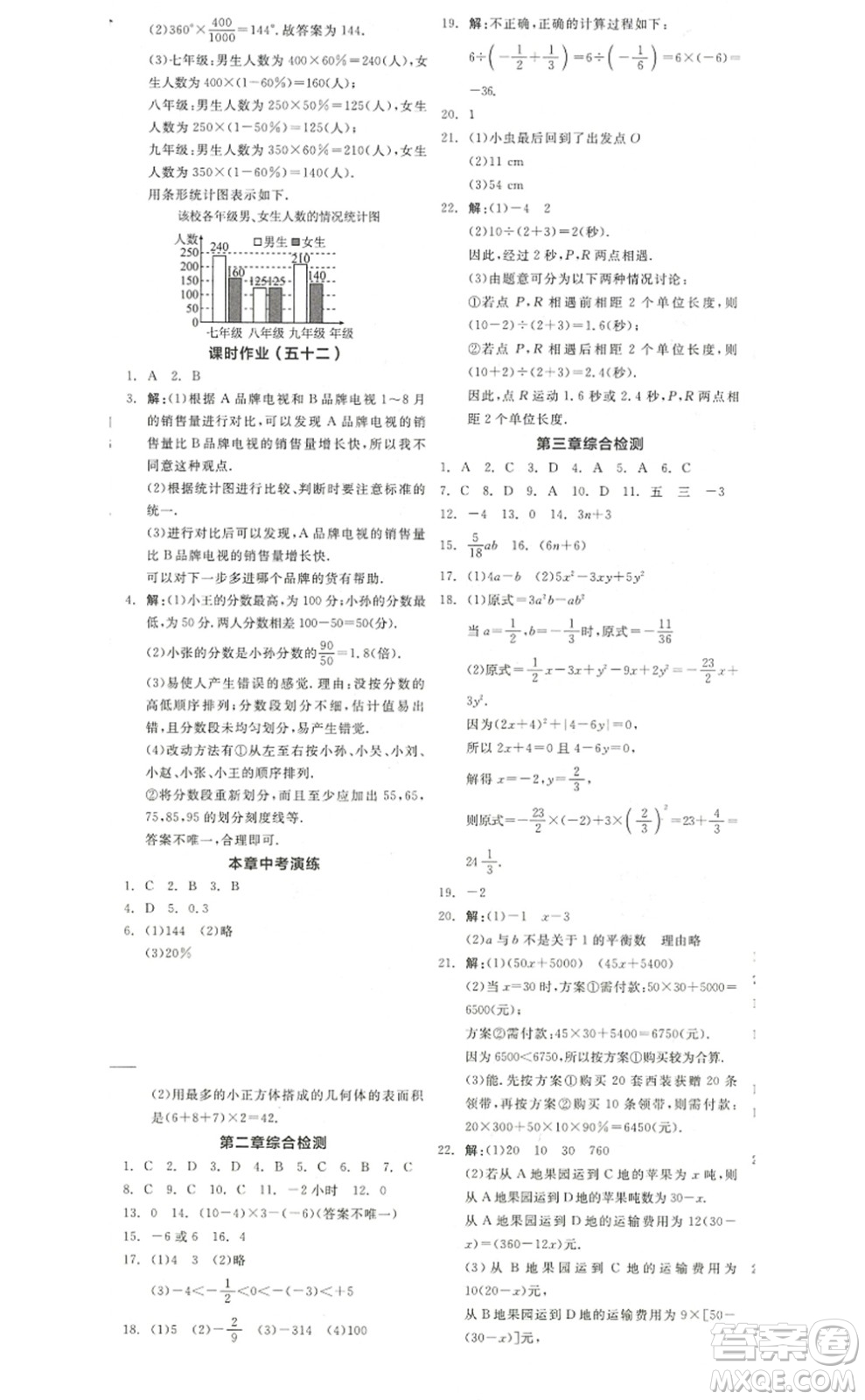 陽(yáng)光出版社2022全品學(xué)練考七年級(jí)數(shù)學(xué)上冊(cè)BS北師版答案