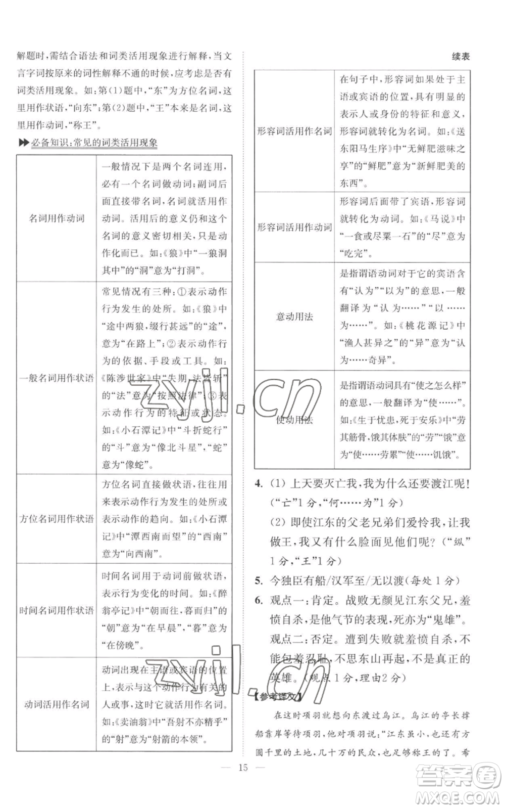 江蘇鳳凰科學(xué)技術(shù)出版社2022小題狂做九年級(jí)上冊(cè)語(yǔ)文人教版巔峰版參考答案