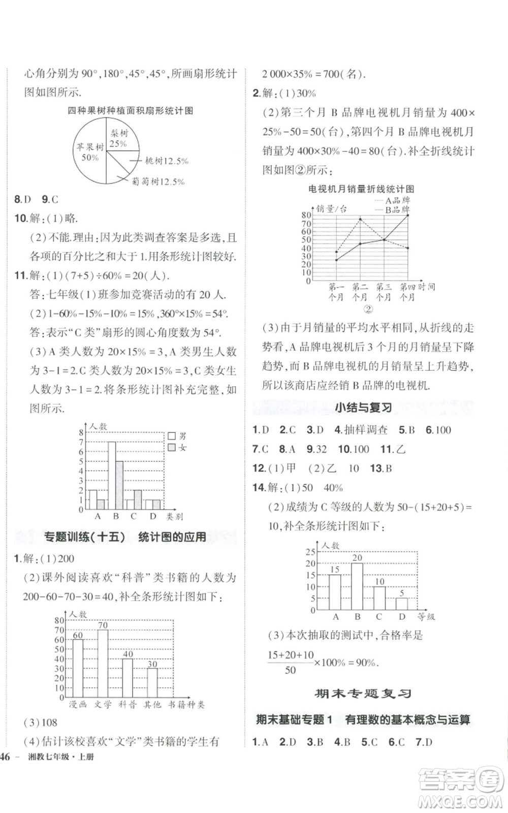 吉林教育出版社2022秋季狀元成才路創(chuàng)優(yōu)作業(yè)七年級上冊數(shù)學(xué)湘教版參考答案