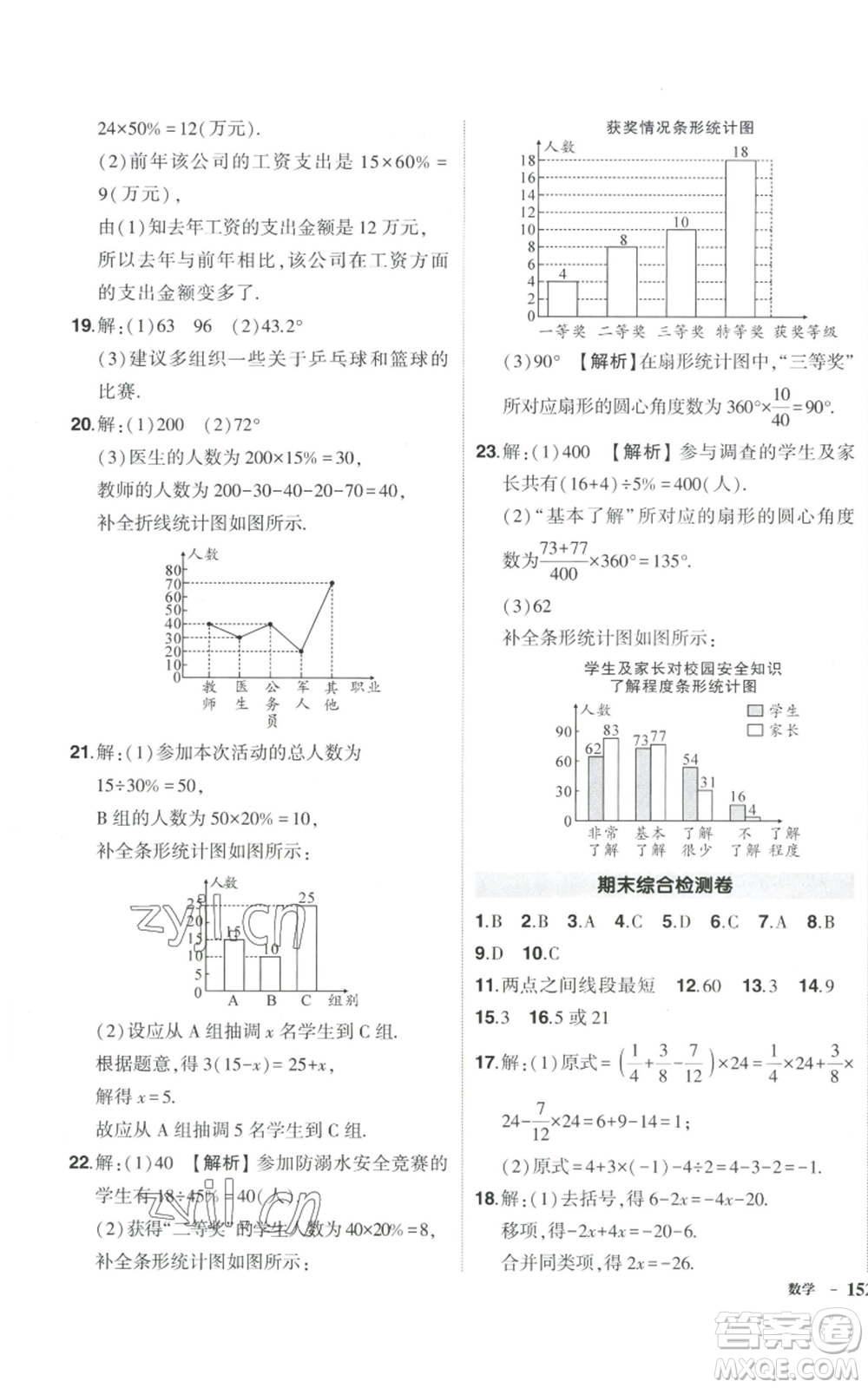 吉林教育出版社2022秋季狀元成才路創(chuàng)優(yōu)作業(yè)七年級上冊數(shù)學(xué)湘教版參考答案