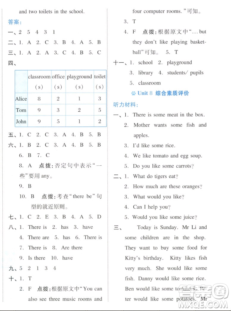 吉林教育出版社2022秋好卷四年級英語上冊滬教版答案