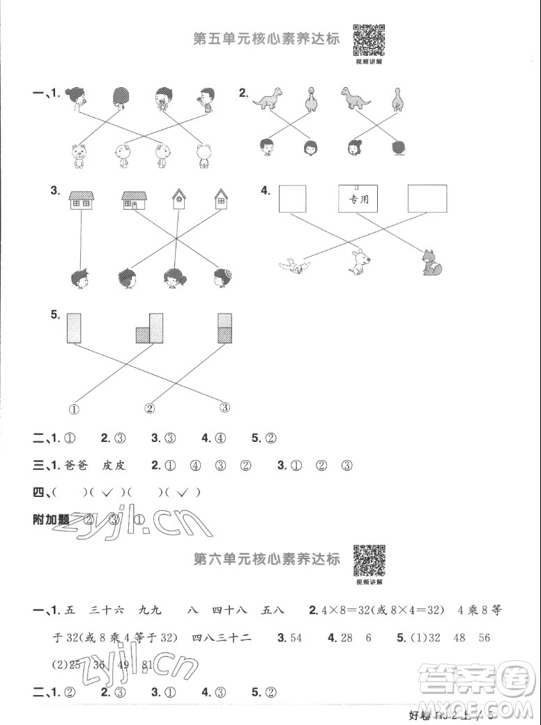 江西教育出版社2022陽(yáng)光同學(xué)一線名師全優(yōu)好卷數(shù)學(xué)二年級(jí)上冊(cè)人教版答案