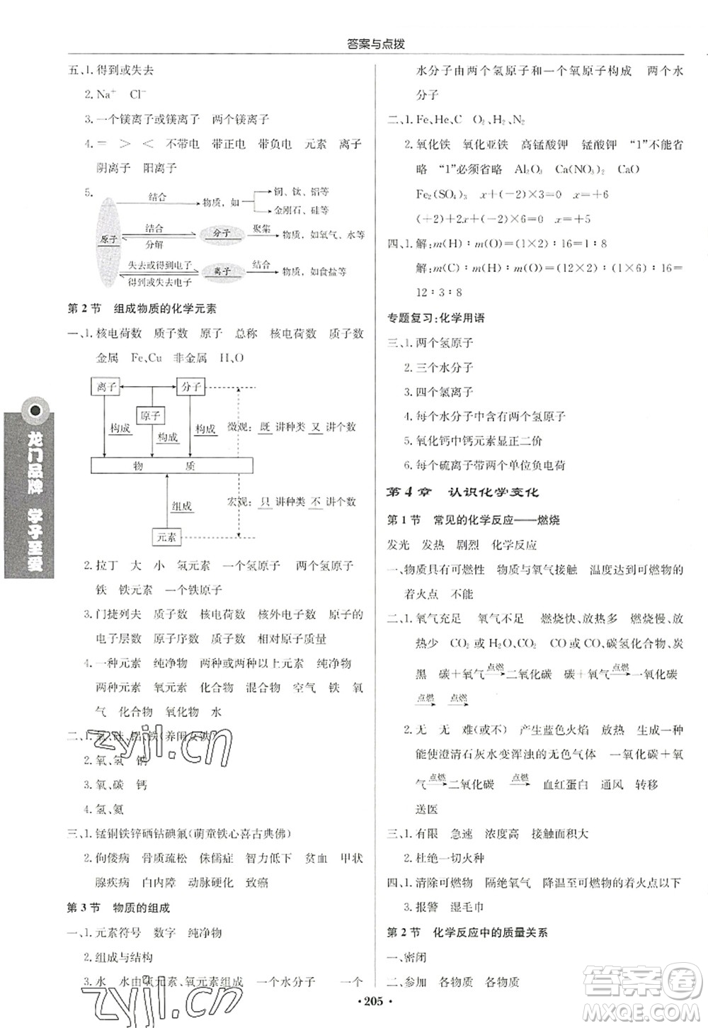 龍門書局2022啟東中學作業(yè)本九年級化學上冊HJ滬教版蘇北專版答案