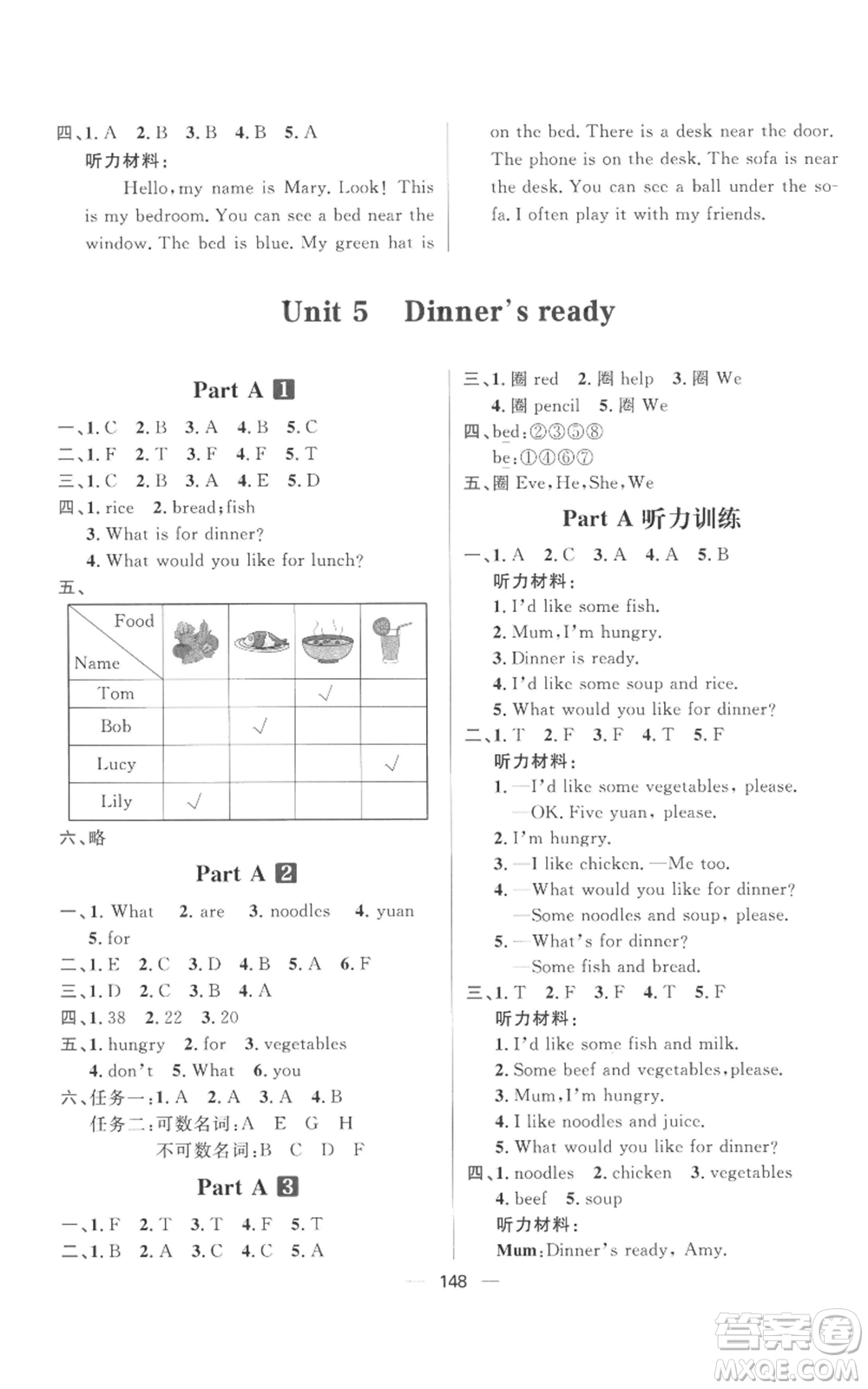 南方出版社2022秋季核心素養(yǎng)天天練四年級(jí)上冊(cè)英語(yǔ)人教版參考答案