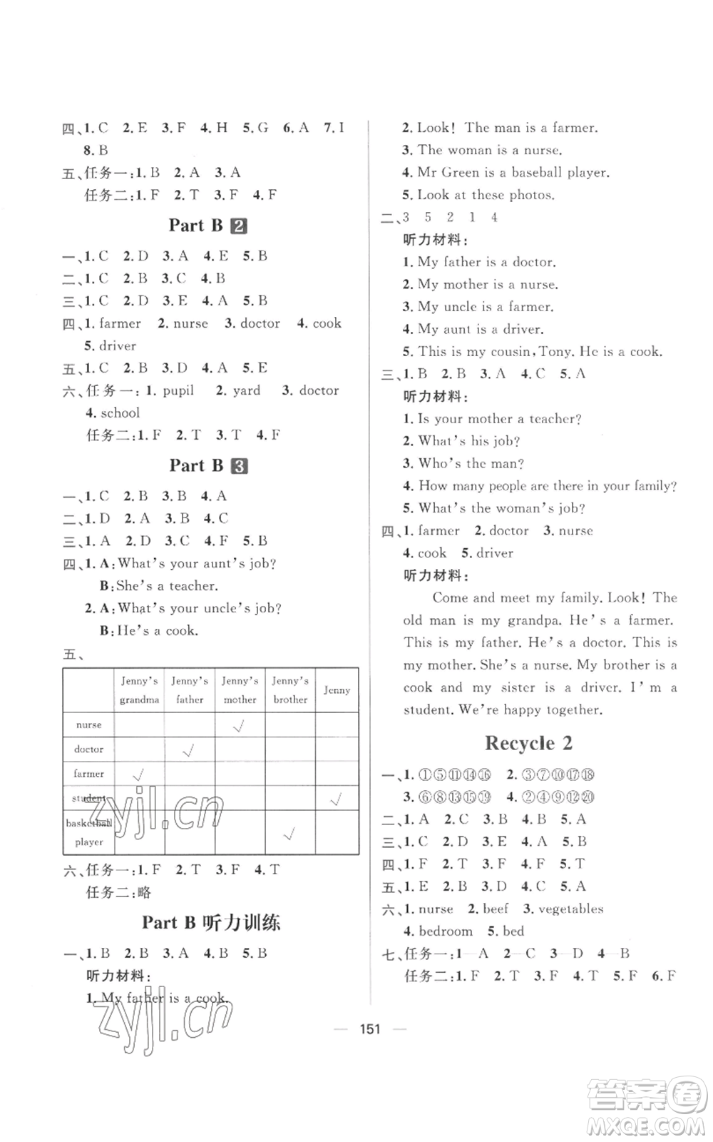 南方出版社2022秋季核心素養(yǎng)天天練四年級(jí)上冊(cè)英語(yǔ)人教版參考答案