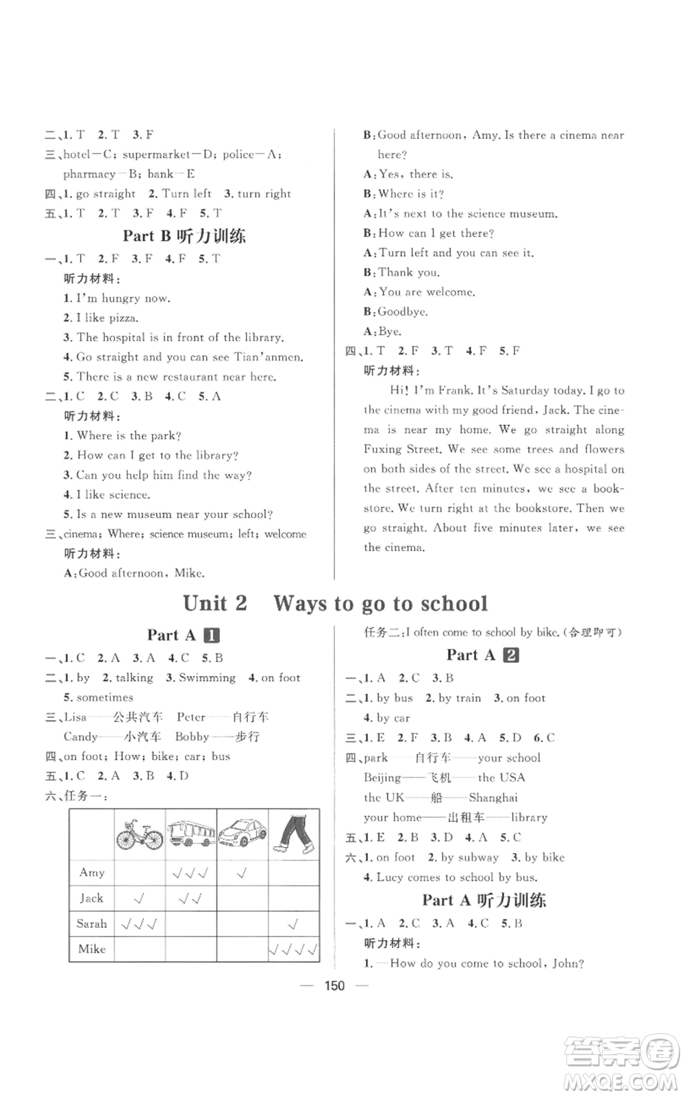 南方出版社2022秋季核心素養(yǎng)天天練六年級(jí)上冊(cè)英語(yǔ)人教版參考答案