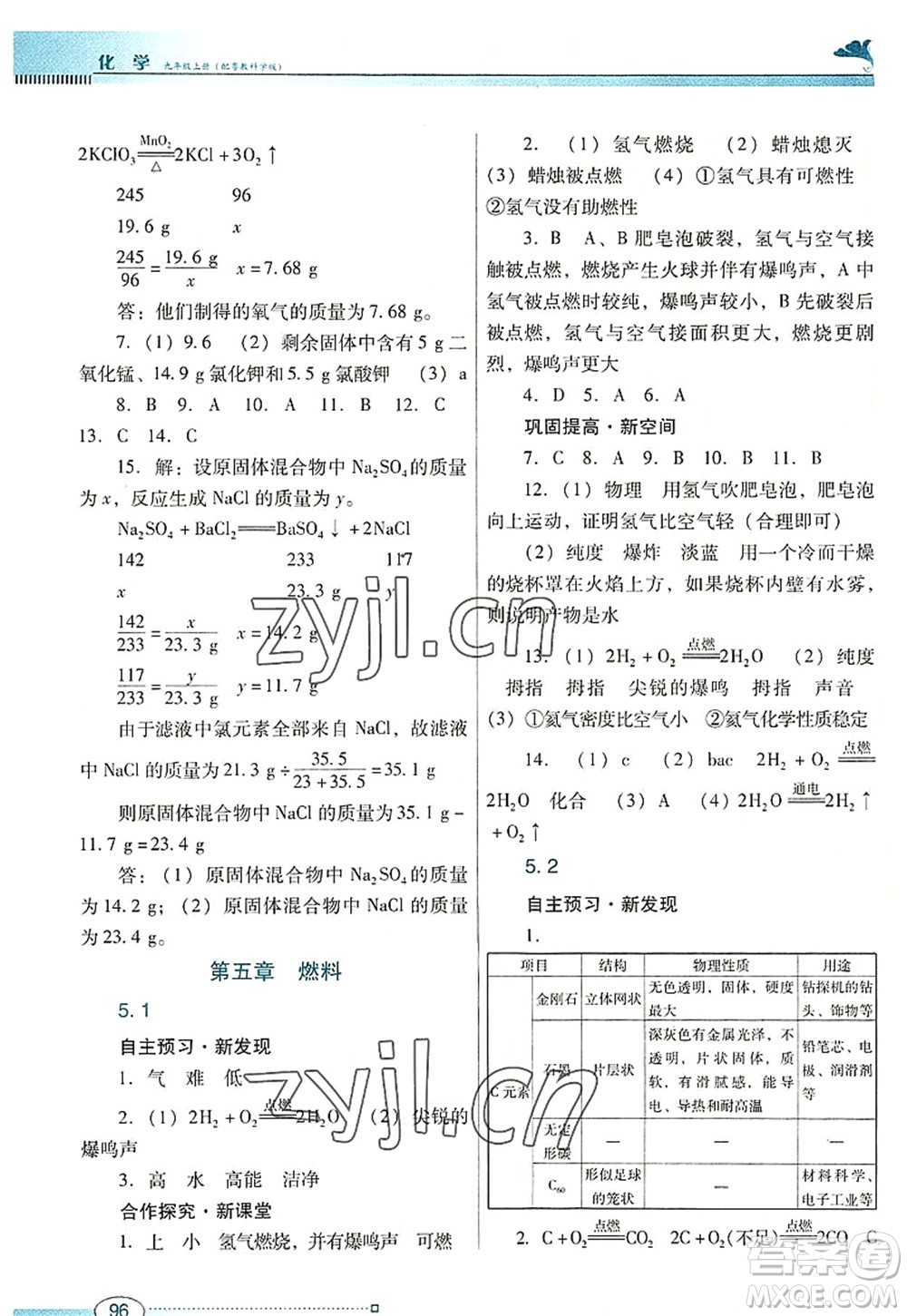 廣東教育出版社2022南方新課堂金牌學(xué)案九年級(jí)化學(xué)上冊(cè)粵教科學(xué)版答案