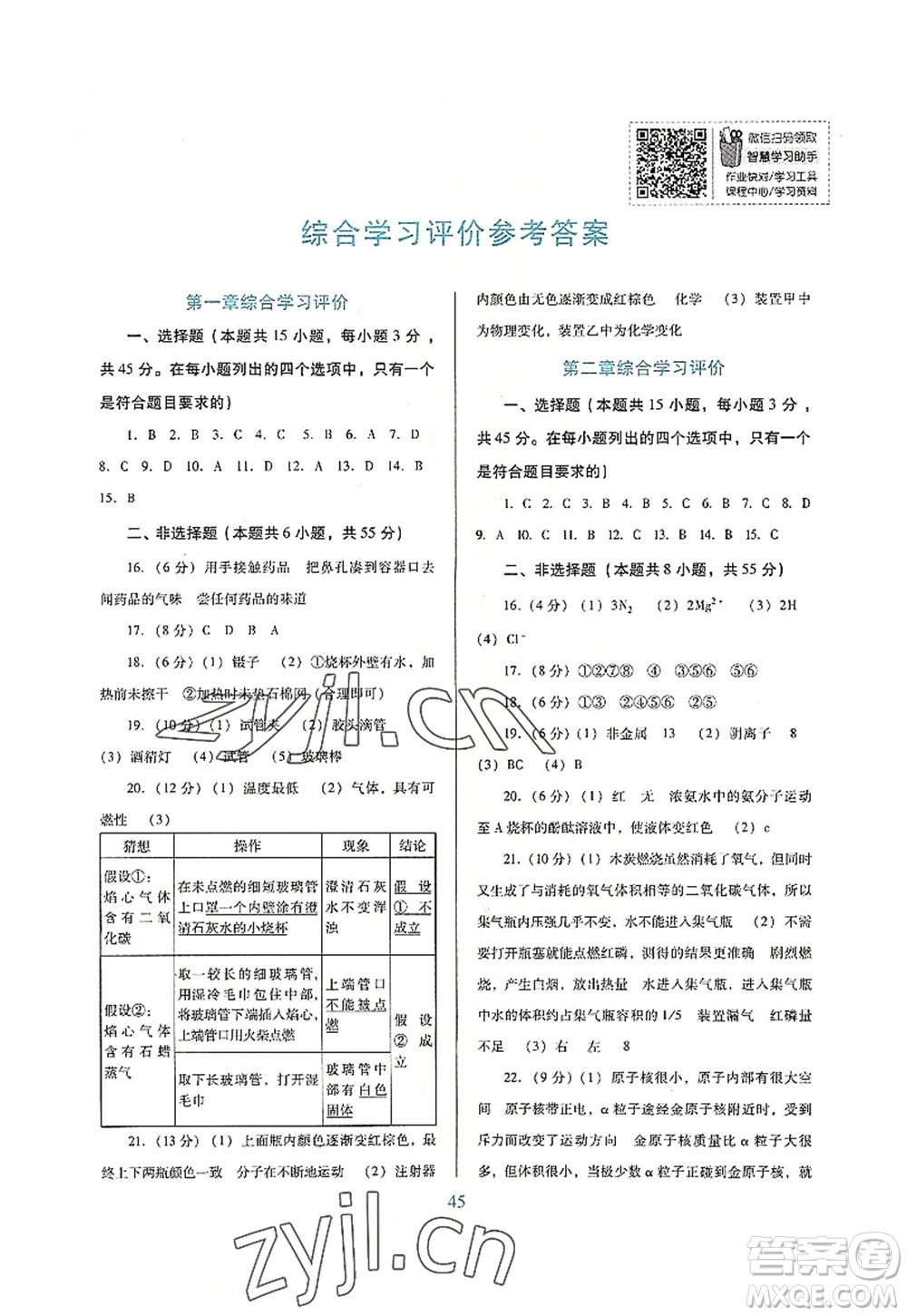 廣東教育出版社2022南方新課堂金牌學(xué)案九年級(jí)化學(xué)上冊(cè)粵教科學(xué)版答案