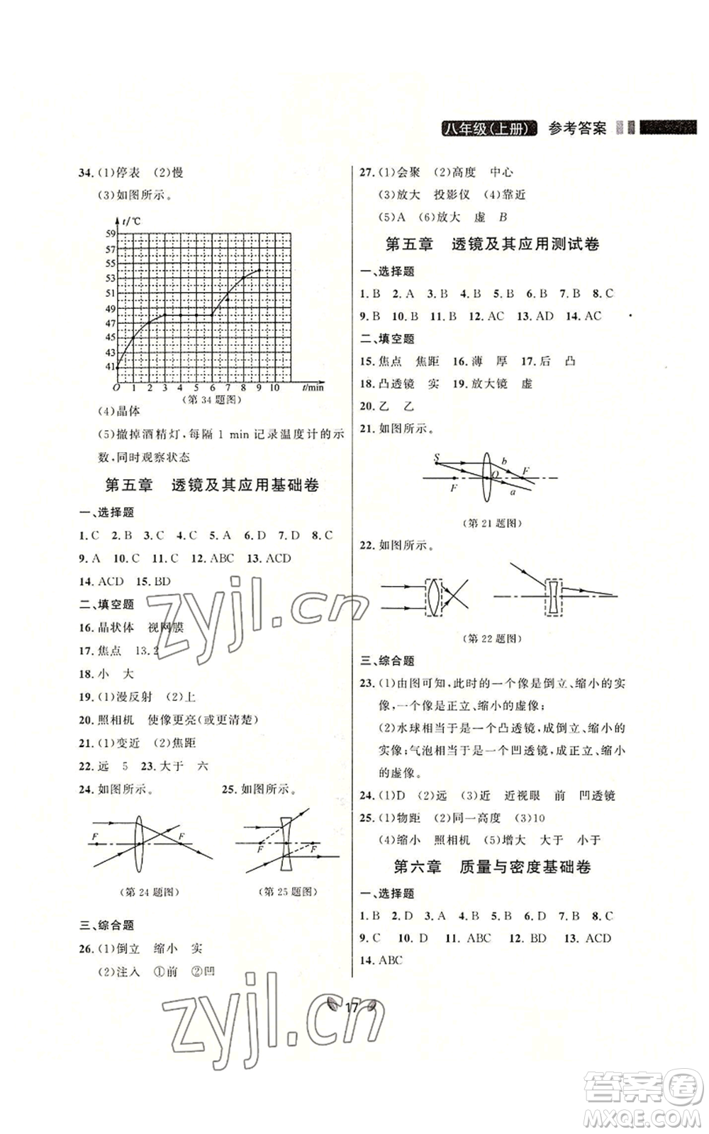 延邊大學(xué)出版社2022點石成金金牌奪冠八年級上冊物理人教版參考答案