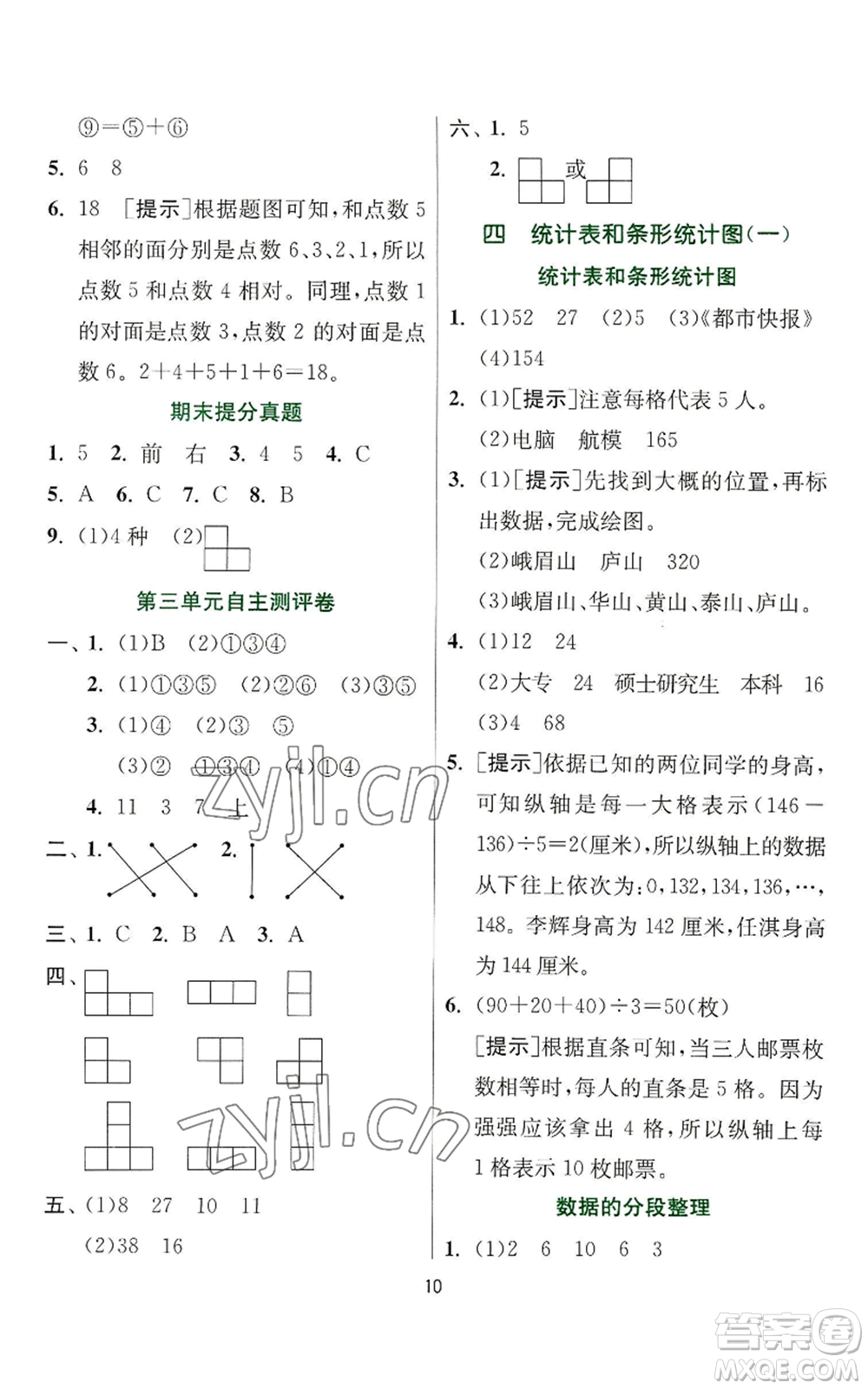 江蘇人民出版社2022秋季實(shí)驗(yàn)班提優(yōu)訓(xùn)練四年級(jí)上冊(cè)數(shù)學(xué)蘇教版參考答案