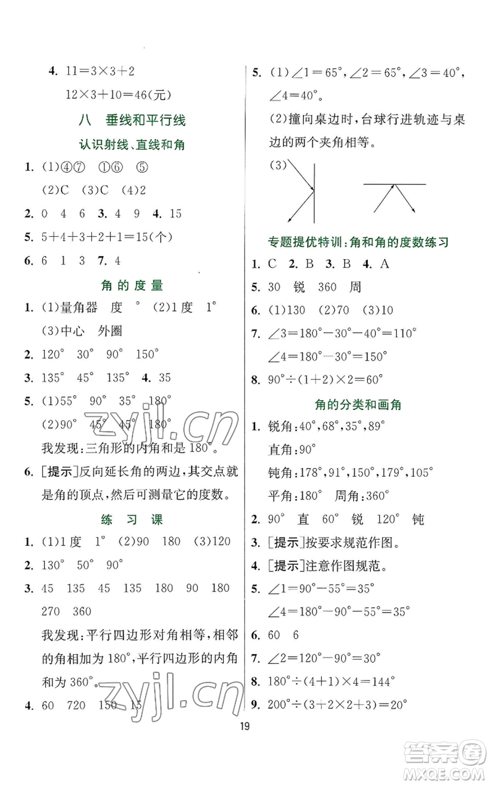 江蘇人民出版社2022秋季實(shí)驗(yàn)班提優(yōu)訓(xùn)練四年級(jí)上冊(cè)數(shù)學(xué)蘇教版參考答案