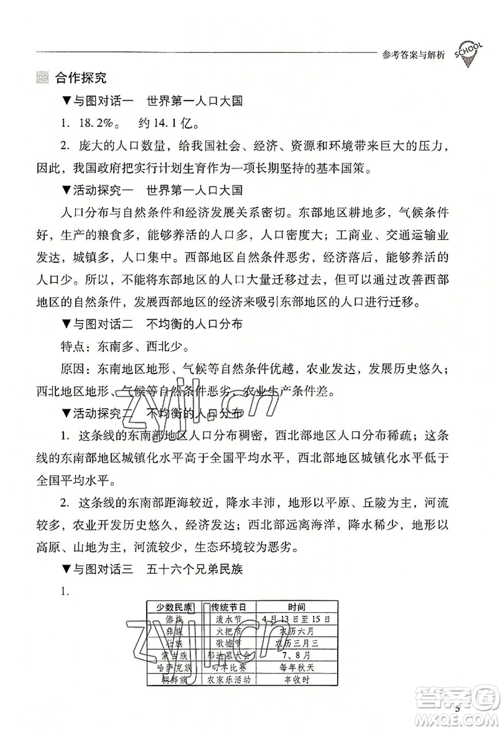 山西教育出版社2022新課程問題解決導(dǎo)學(xué)方案八年級(jí)地理上冊(cè)晉教版答案