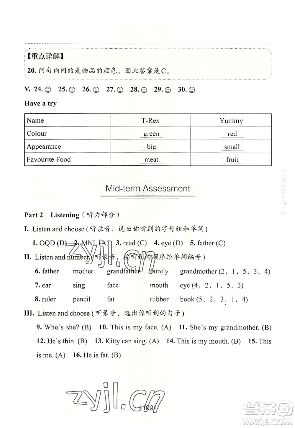 華東師范大學(xué)出版社2022一課一練一年級(jí)英語第一學(xué)期N版華東師大版上海專用答案