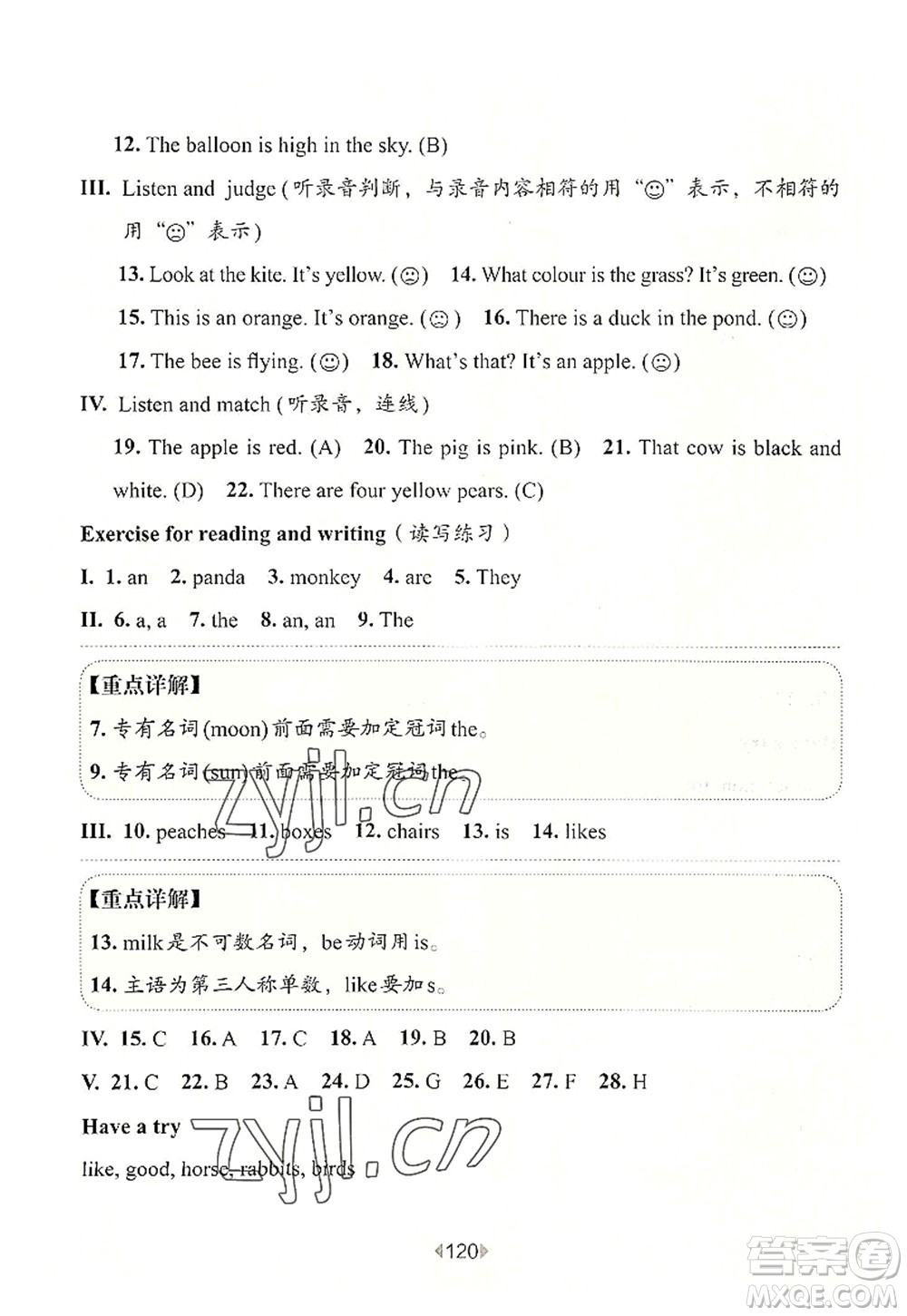 華東師范大學(xué)出版社2022一課一練一年級(jí)英語第一學(xué)期N版華東師大版上海專用答案