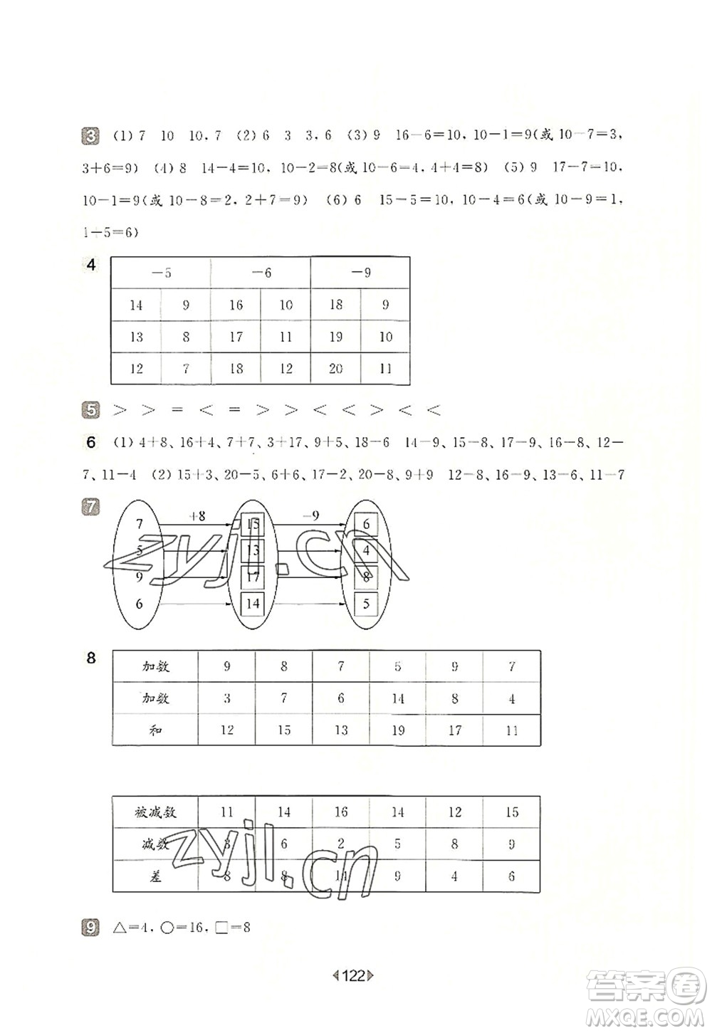 華東師范大學(xué)出版社2022一課一練一年級數(shù)學(xué)第一學(xué)期增強(qiáng)版華東師大版上海專用答案