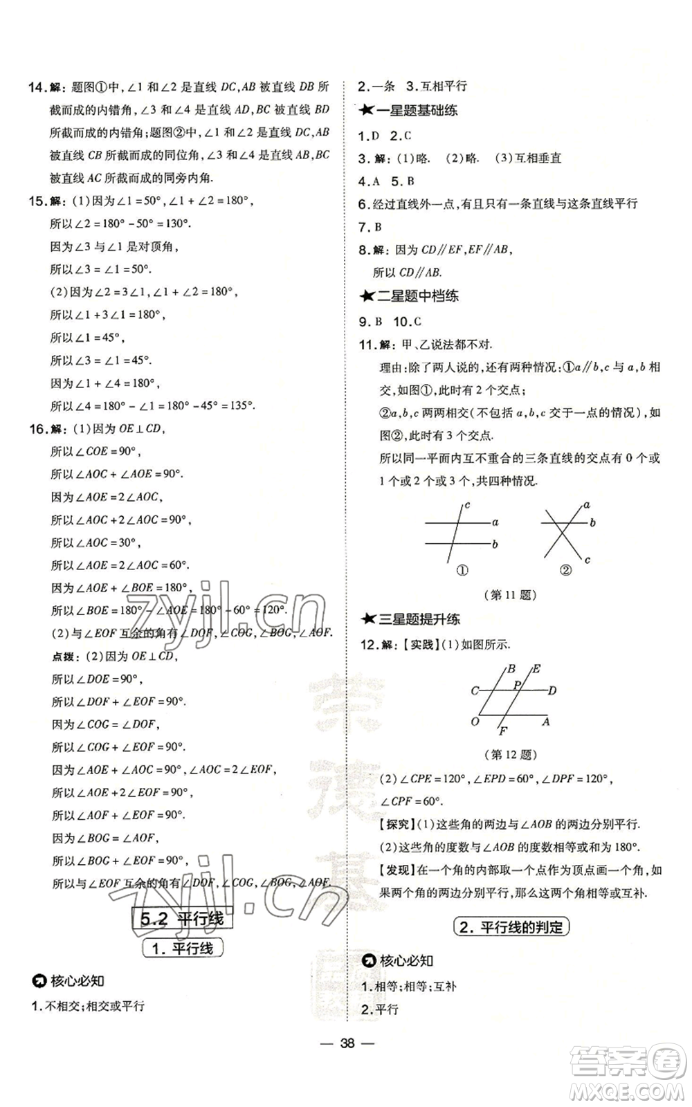 山西教育出版社2022秋季點撥訓(xùn)練七年級上冊數(shù)學(xué)華師大版參考答案