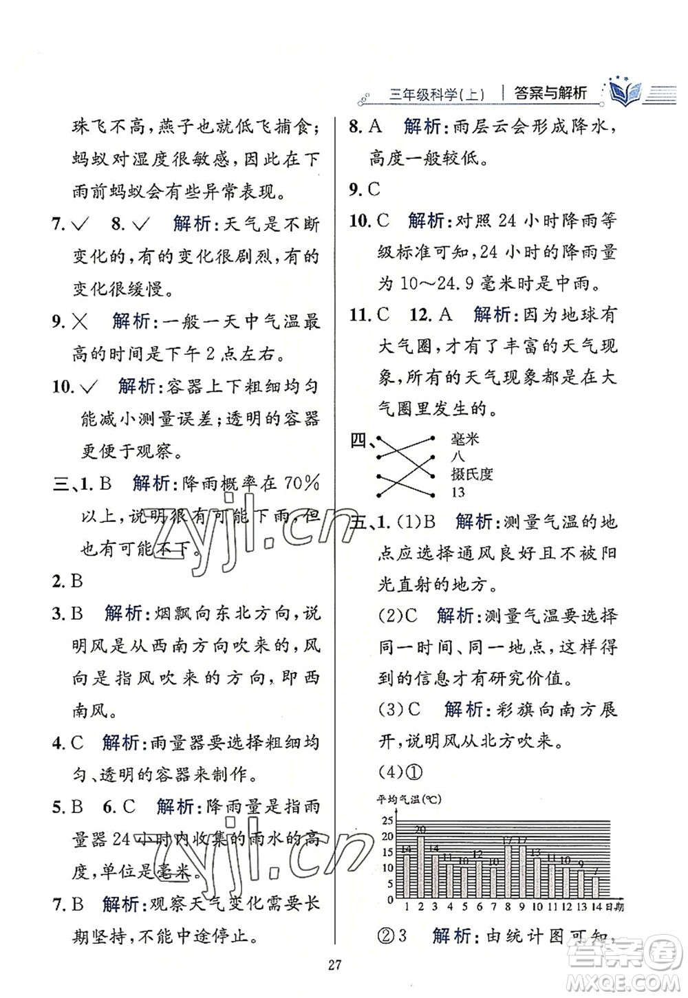 陜西人民教育出版社2022小學(xué)教材全練三年級(jí)科學(xué)上冊(cè)教育科學(xué)版答案