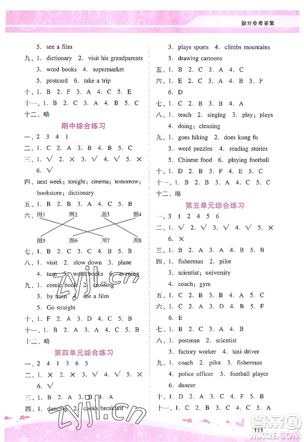 廣西師范大學出版社2022新課程學習輔導六年級英語上冊人教版答案