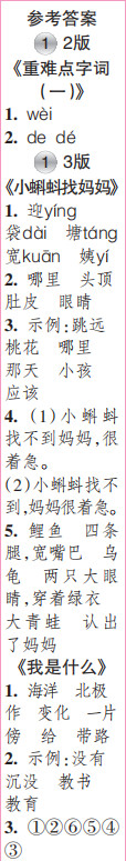 時(shí)代學(xué)習(xí)報(bào)語文周刊二年級2022-2023學(xué)年度人教版第1-4期答案