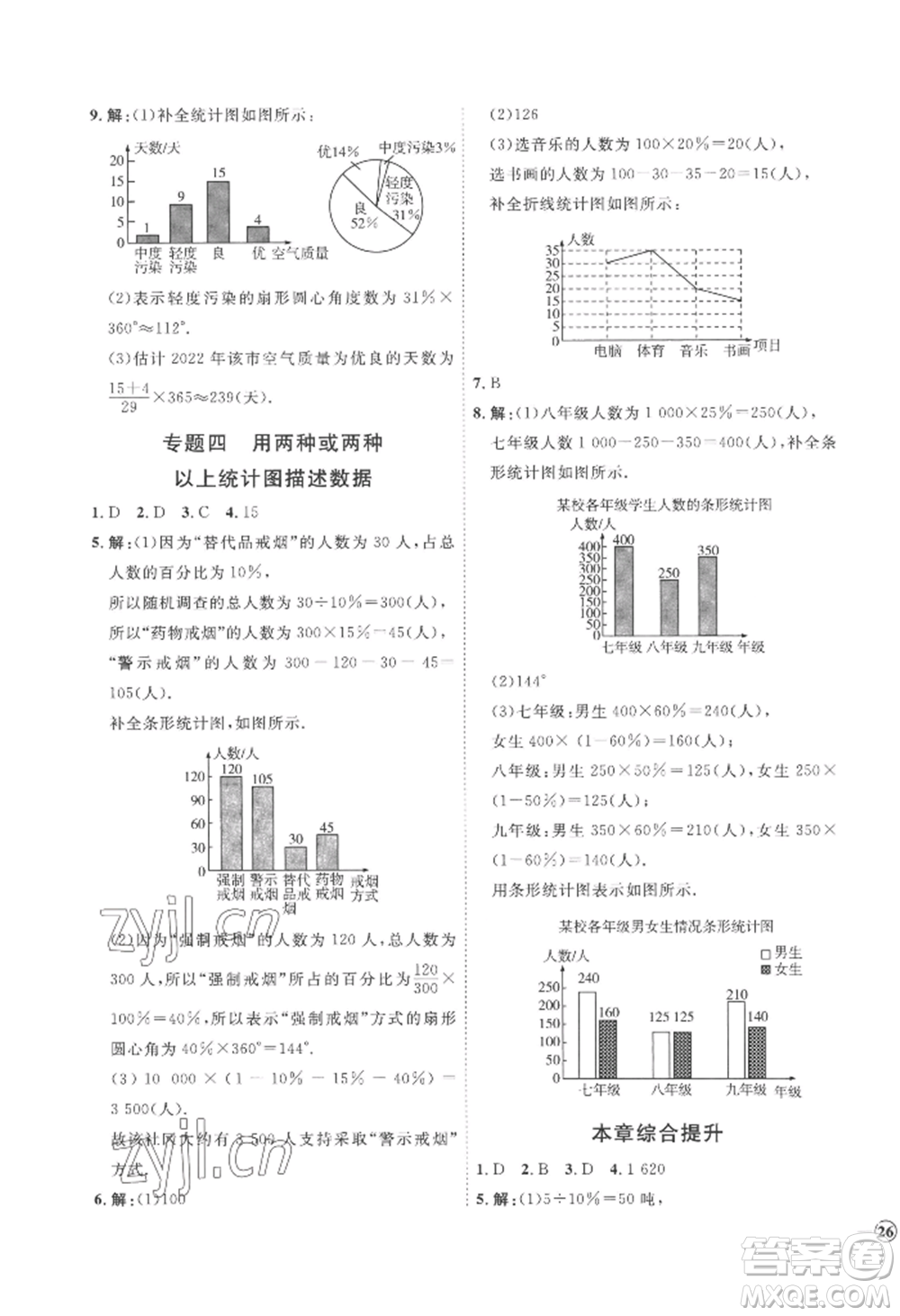 延邊教育出版社2022秋季優(yōu)+學(xué)案課時(shí)通七年級(jí)上冊(cè)數(shù)學(xué)青島版濰坊專版參考答案