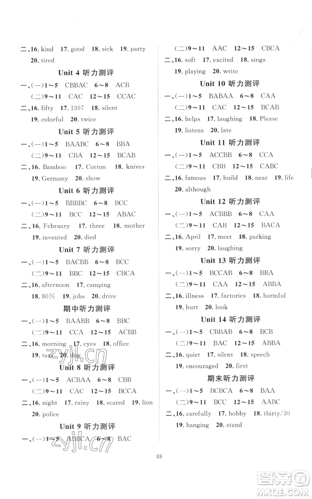 吉林教育出版社2022秋季優(yōu)+學(xué)案課時(shí)通九年級(jí)英語(yǔ)人教版濟(jì)寧專(zhuān)版參考答案