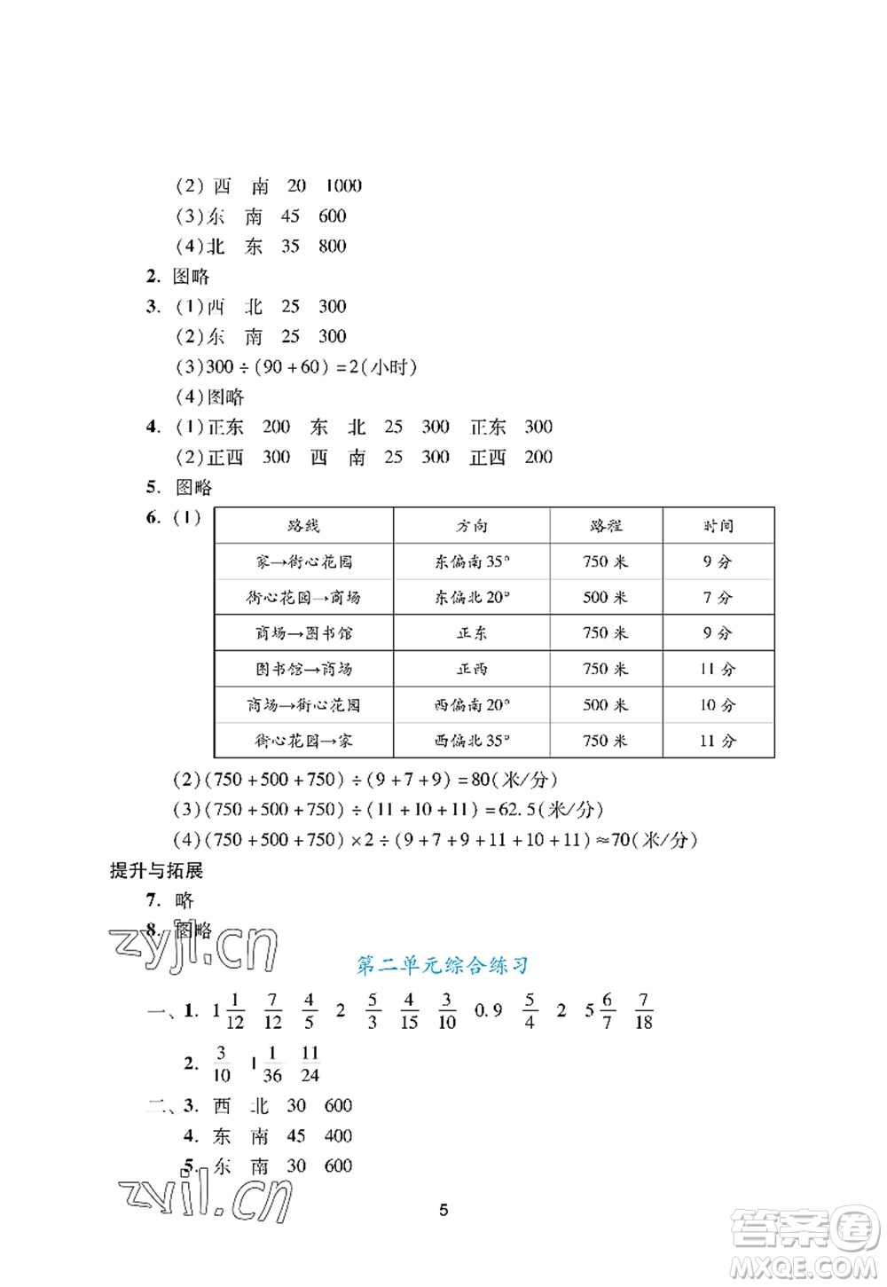 廣州出版社2022陽(yáng)光學(xué)業(yè)評(píng)價(jià)六年級(jí)數(shù)學(xué)上冊(cè)人教版答案