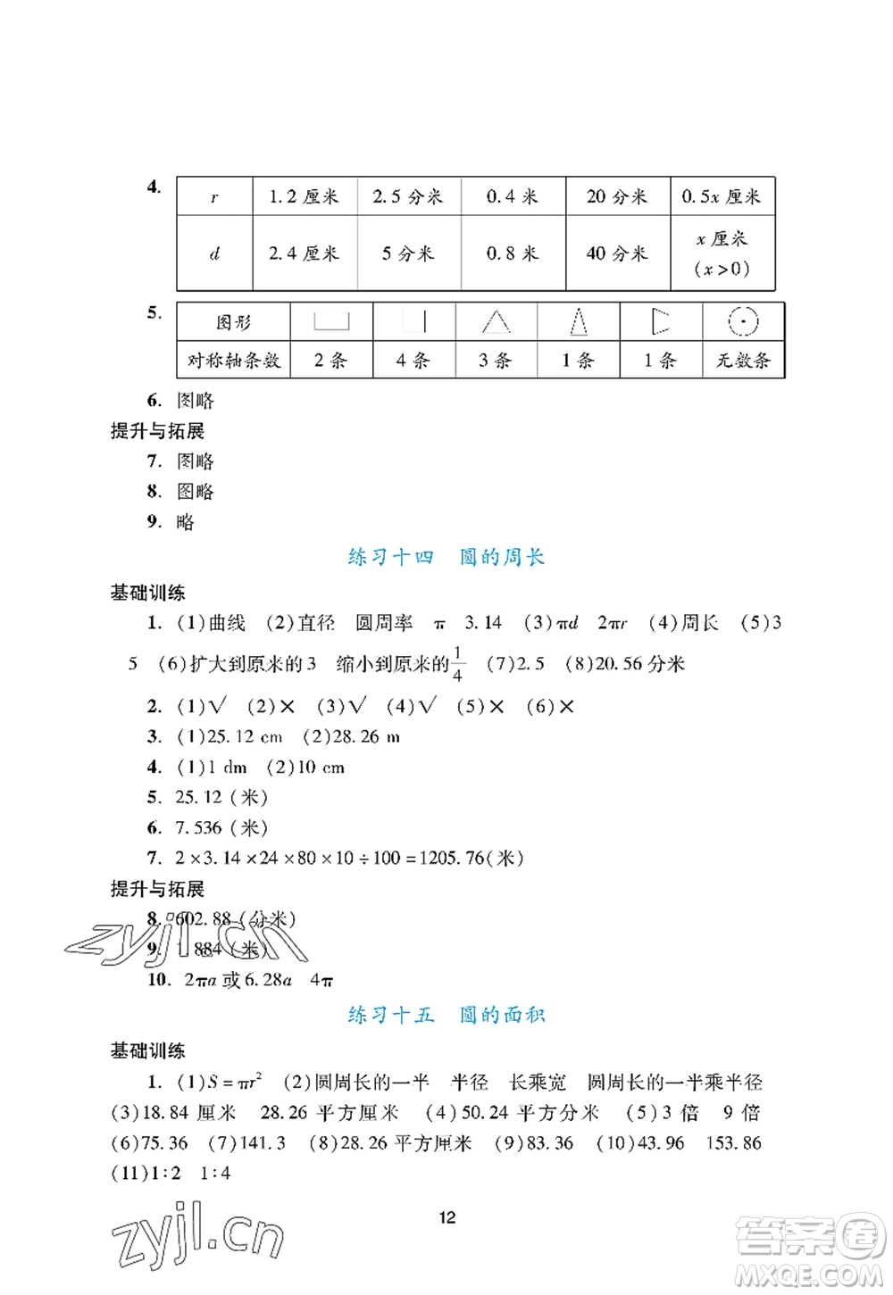 廣州出版社2022陽(yáng)光學(xué)業(yè)評(píng)價(jià)六年級(jí)數(shù)學(xué)上冊(cè)人教版答案